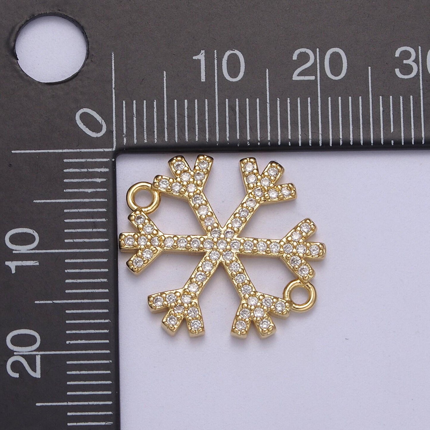 Snow connector, micro-pavé cz snowflake charm, 14k gold filled link connector bracelet diy jewelry accessories f-148