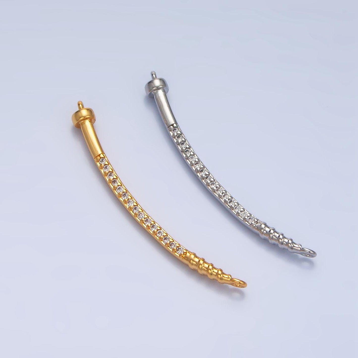 Dainty gold filed nail connector for bracelet necklace component jewelry making supply f-131