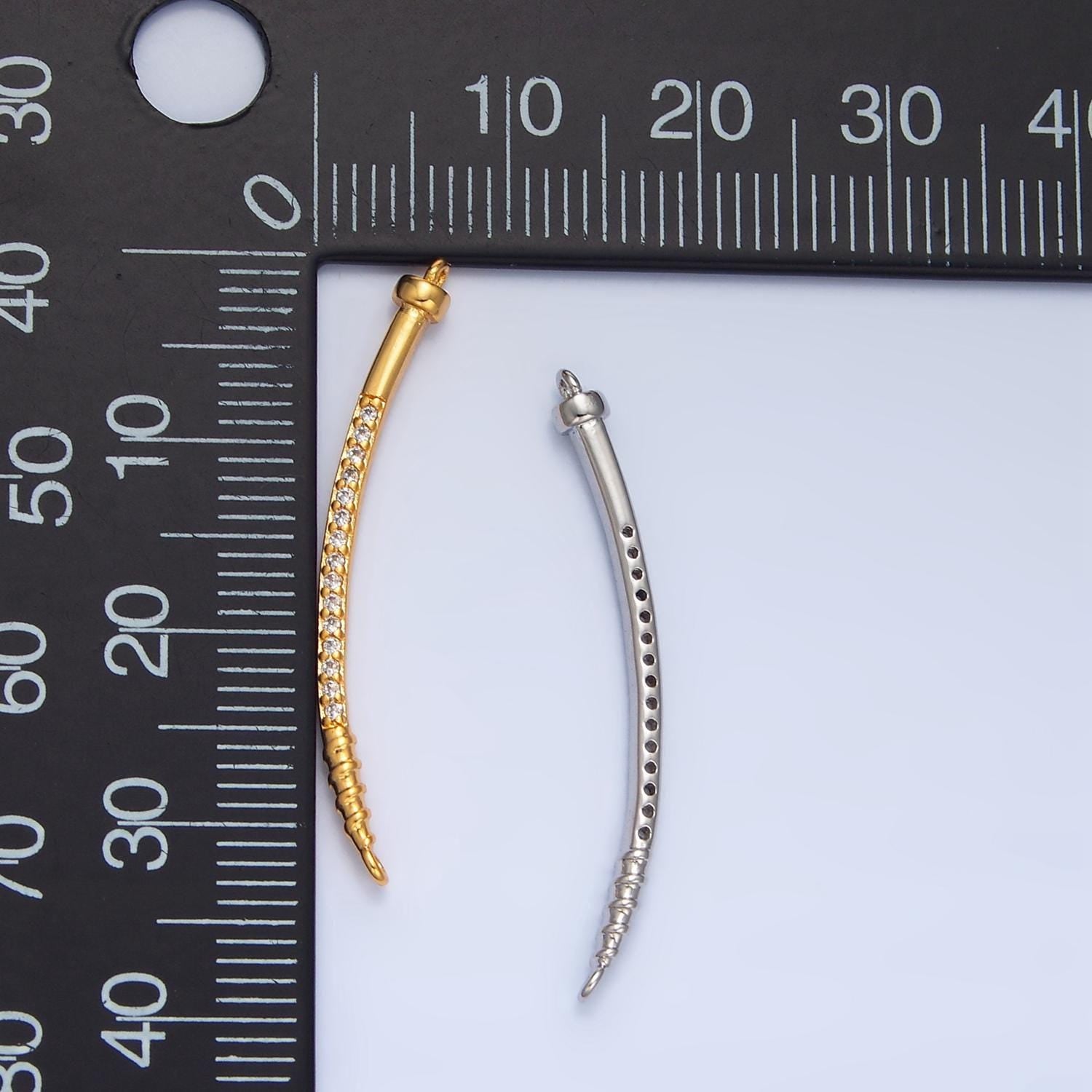 Dainty gold filed nail connector for bracelet necklace component jewelry making supply f-131