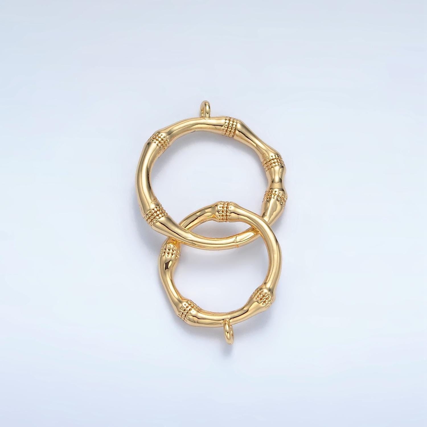 24k gold filled open circle infinity over lap loop band minimalist connector | f105