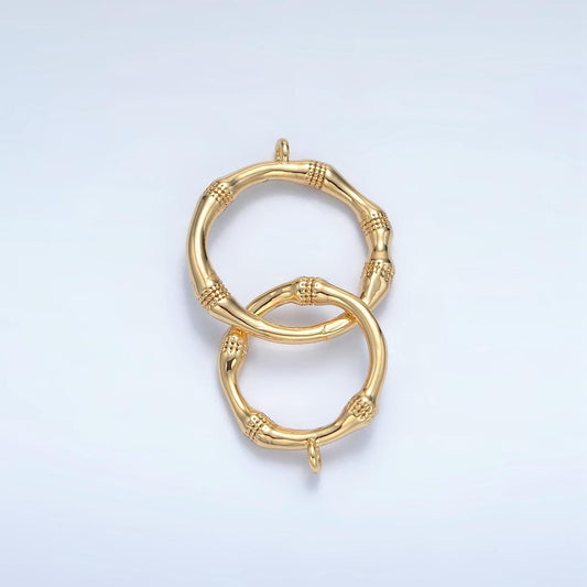 24k gold filled open circle infinity over lap loop band minimalist connector | f105