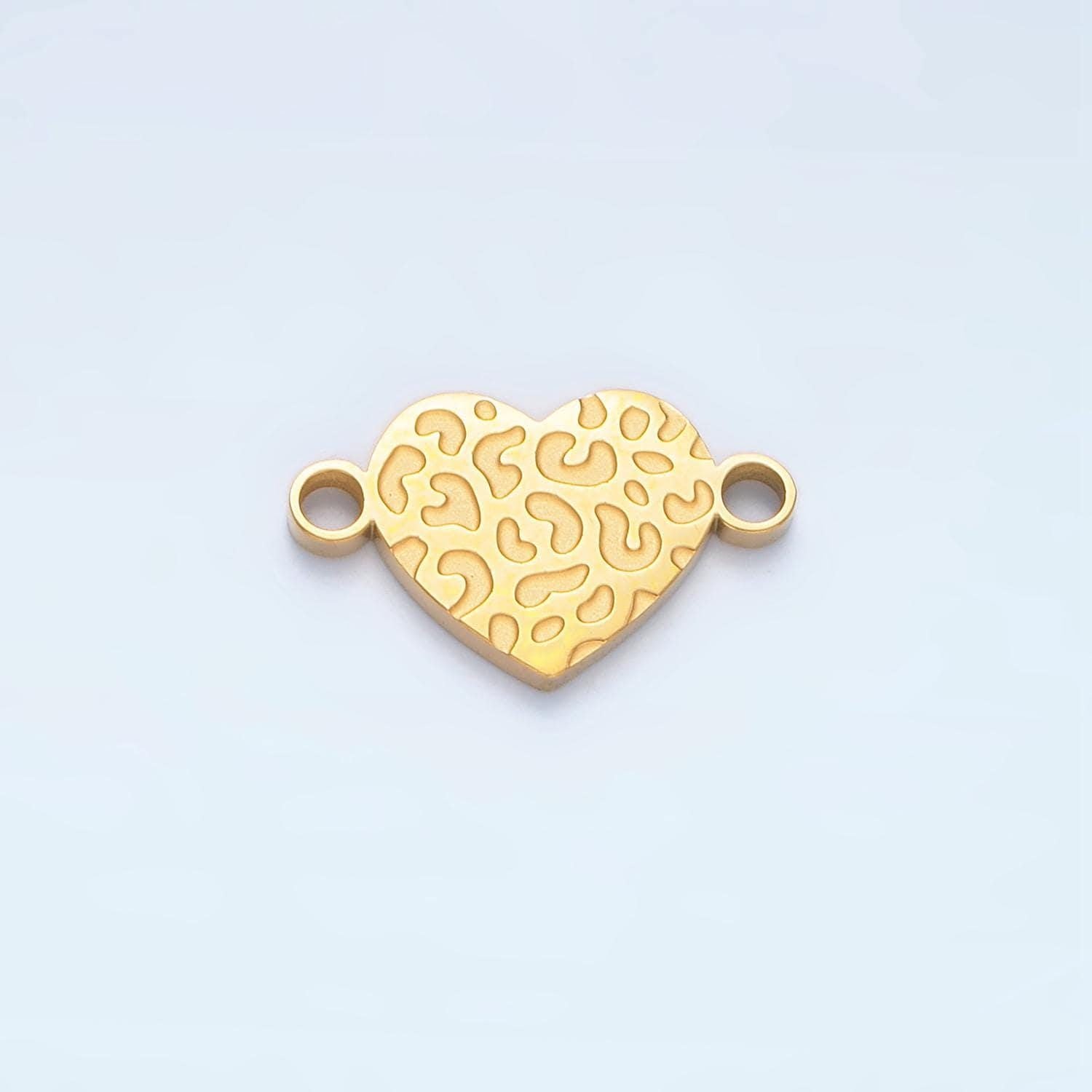 Gold stainless steel leopard heart charm connector for necklace bracelet link connector supplies silver animal print connector f-104