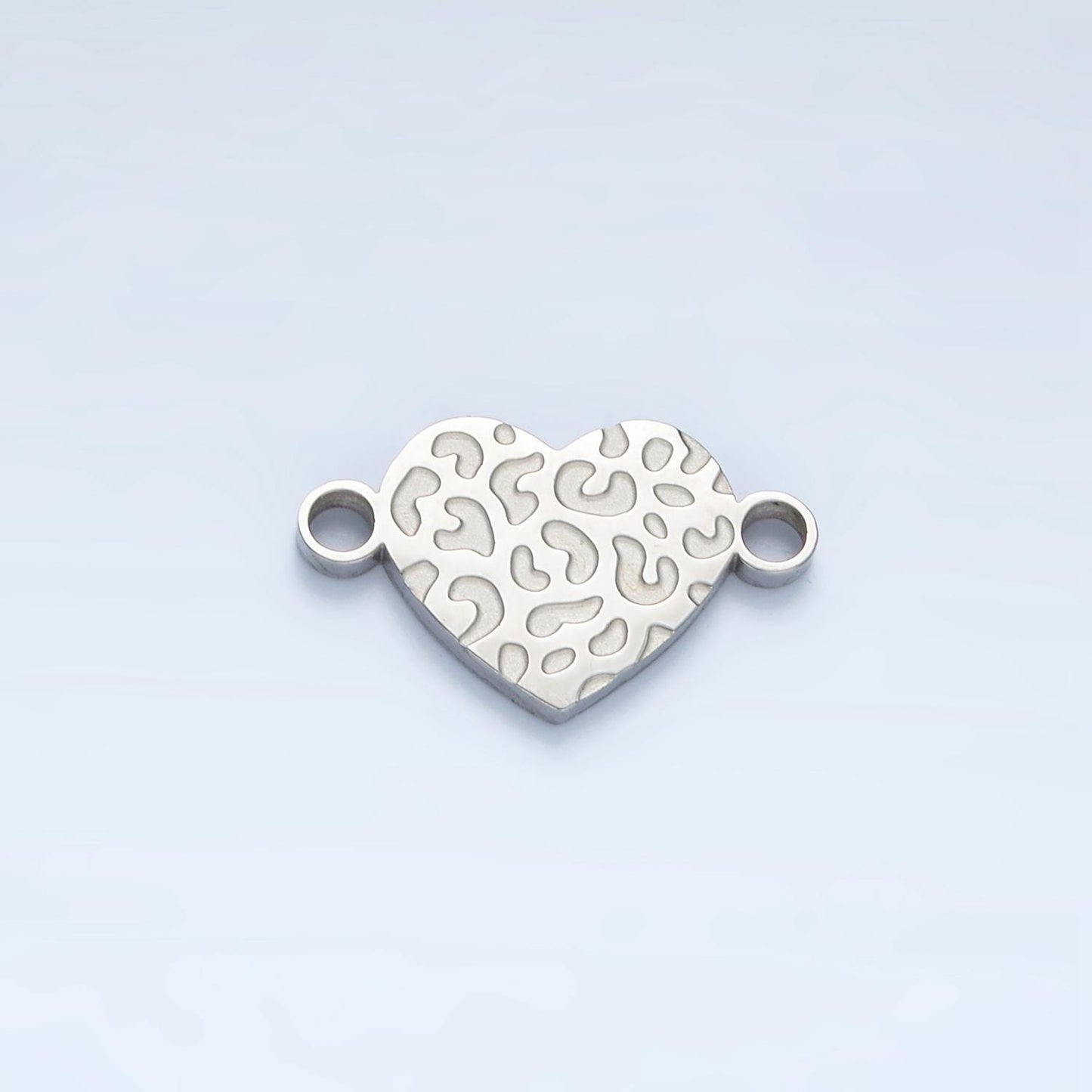 Gold stainless steel leopard heart charm connector for necklace bracelet link connector supplies silver animal print connector f-104