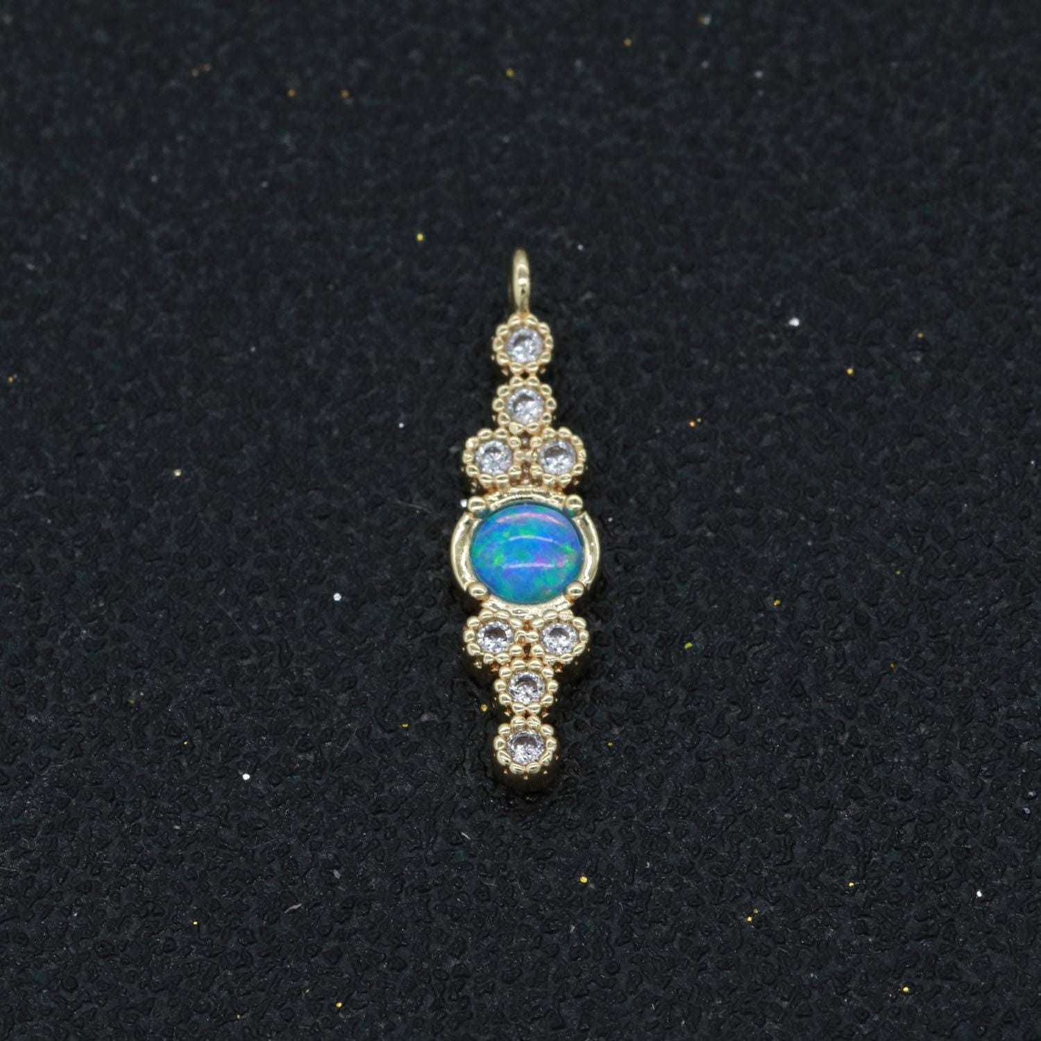 Dainty opal charm gold round charm 14k gold fill bubble charm for bracelet necklace earring component dangle charm supply