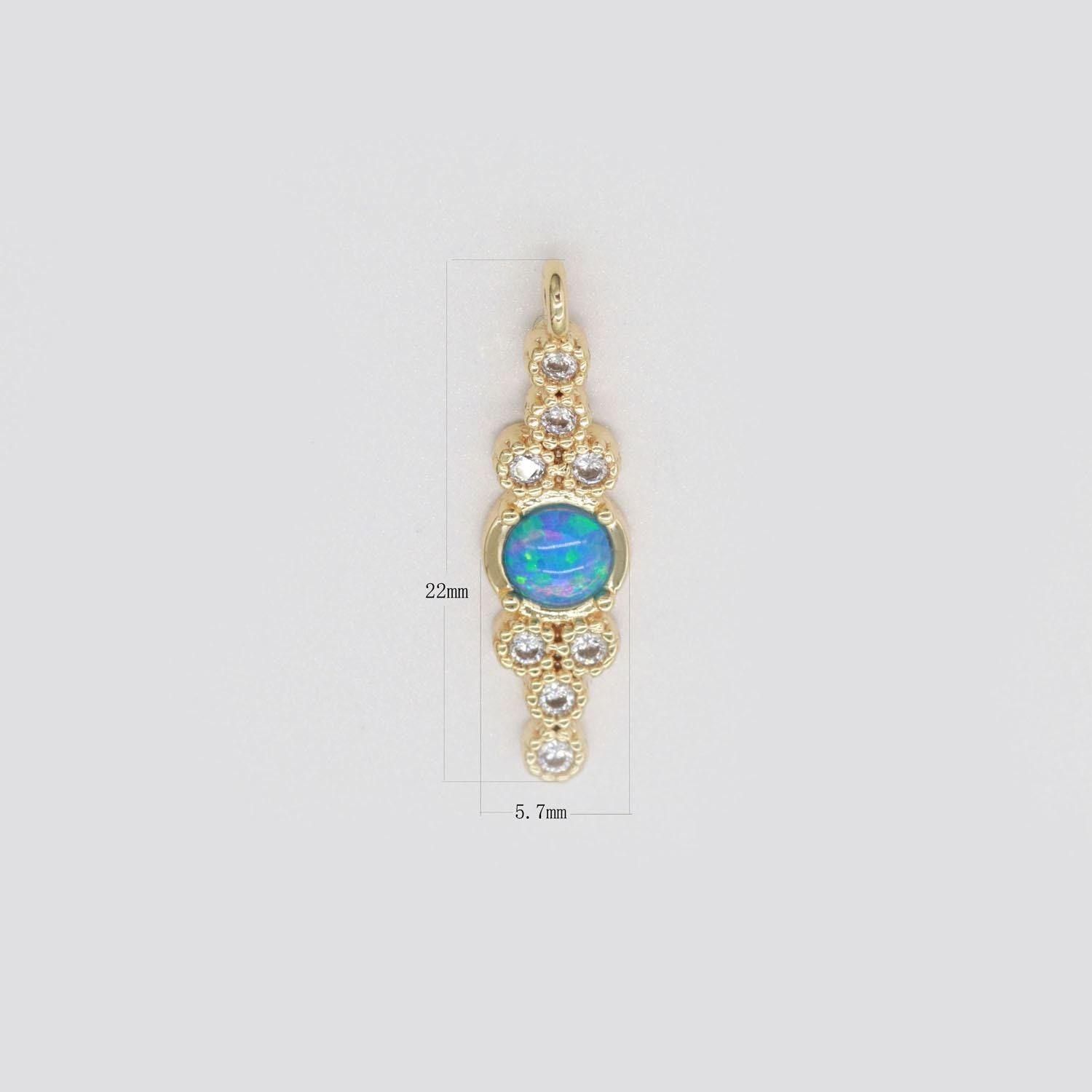 Dainty opal charm gold round charm 14k gold fill bubble charm for bracelet necklace earring component dangle charm supply