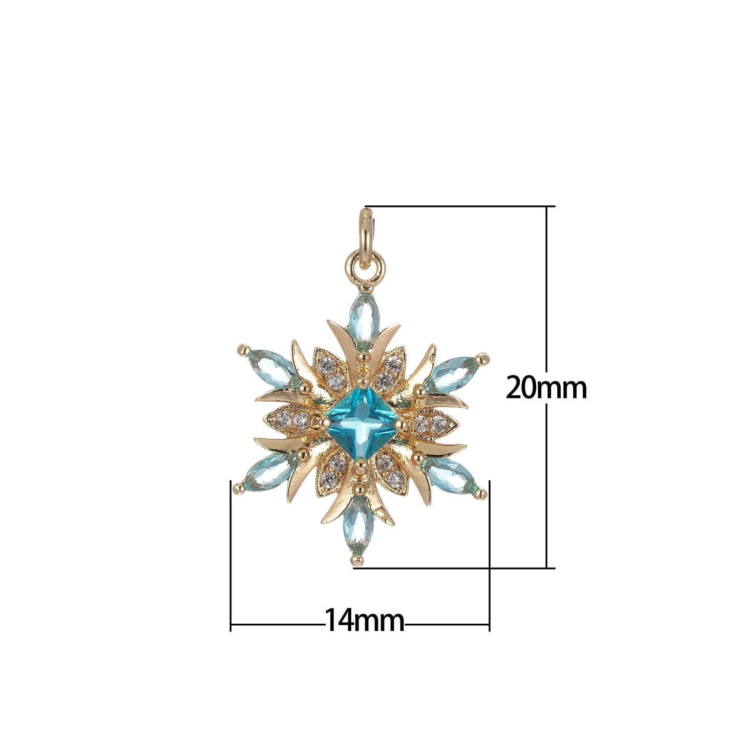Micro pave snow flake charm for statement necklace, winter wonderland inspired pendant necklace, diy supply jewelry gift for her