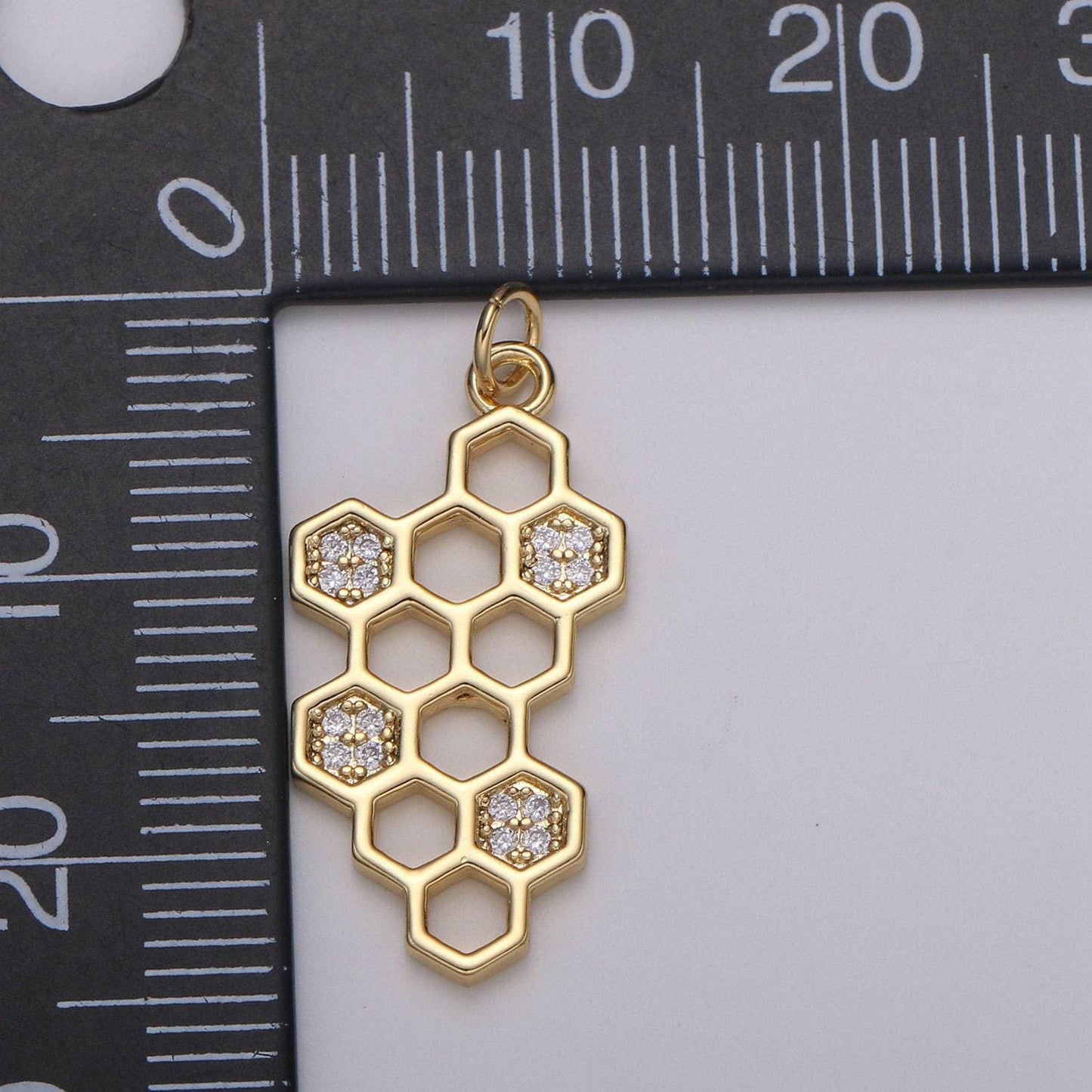 Dainty gold honey comb charm silver hexagon honeycomb charms, open bezel pendant honey comb charms for bracelet necklace component