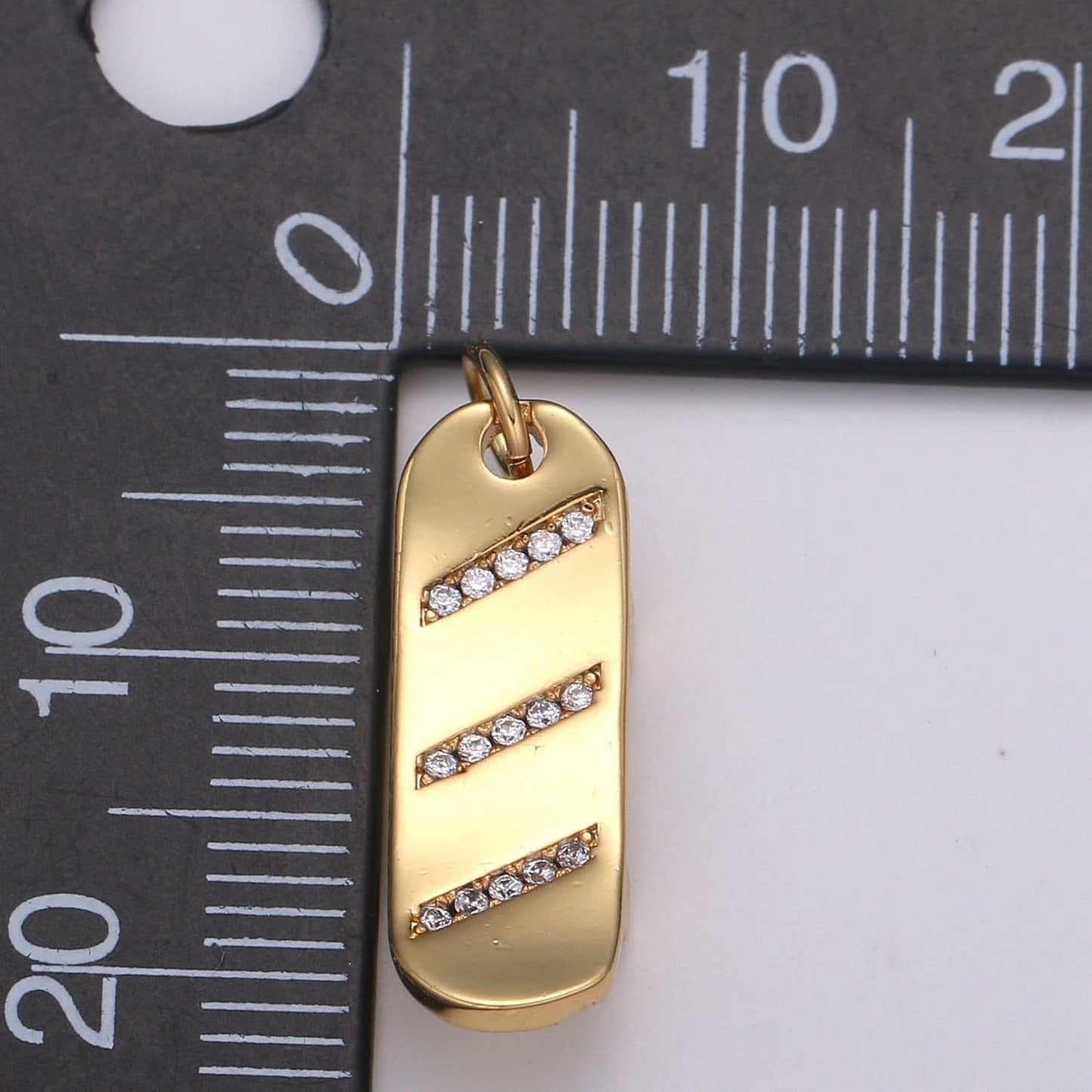 Skate board pave charm, whitegold skate board cubic zirconia pendant 23x7mm mobility jewelry outdoor activity inspired, chgf 2136
