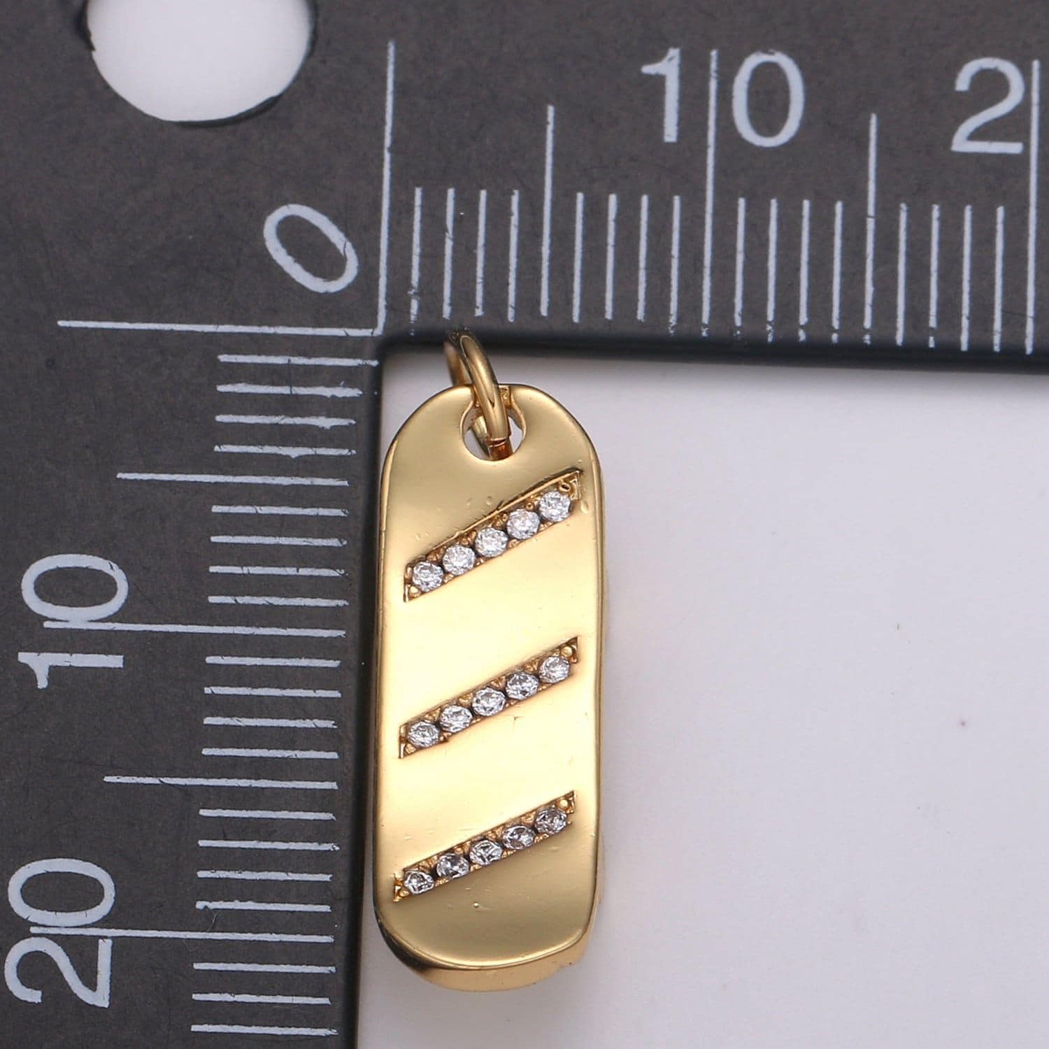 Skate board pave charm, whitegold skate board cubic zirconia pendant 23x7mm mobility jewelry outdoor activity inspired, chgf 2136