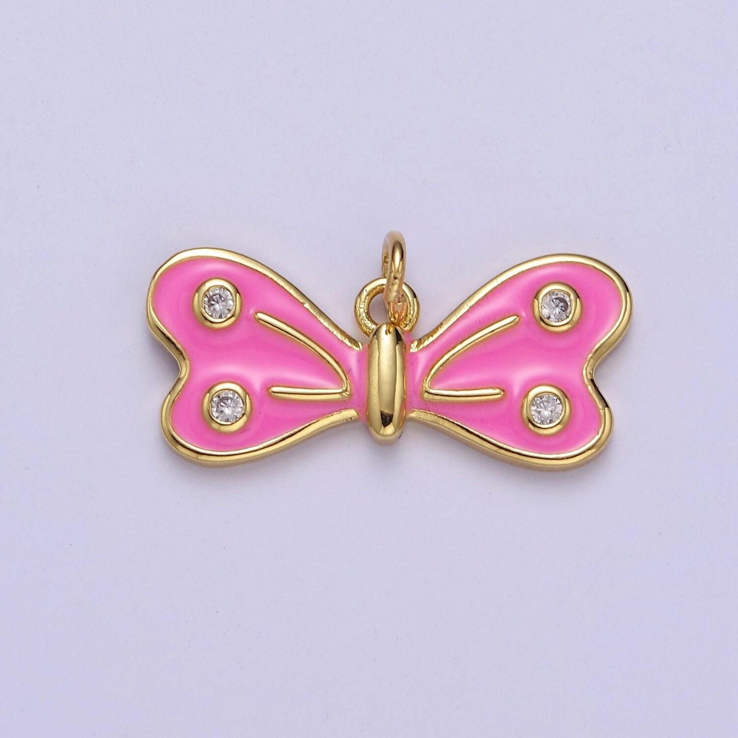 24k gold fill enamel butterfly charm, mini butterfly charm, animal gold butterfly e-765 e-766 e-767