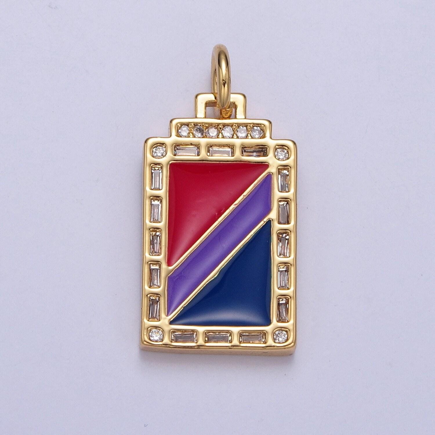 Dainty pride flag charm lgbtq pendant 14k gold filled trans gay pansexual nonbinary non binary bisexual asexual jewelry