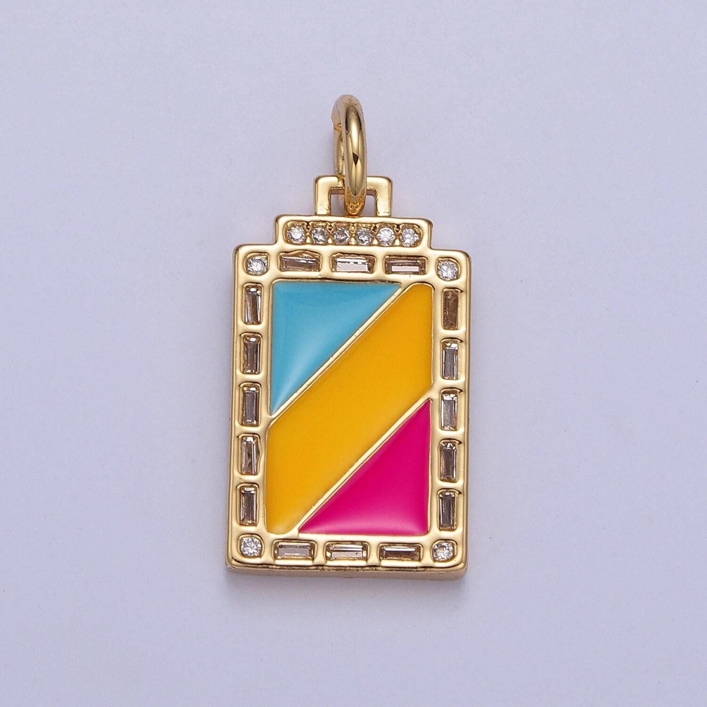 Dainty pride flag charm lgbtq pendant 14k gold filled trans gay pansexual nonbinary non binary bisexual asexual jewelry