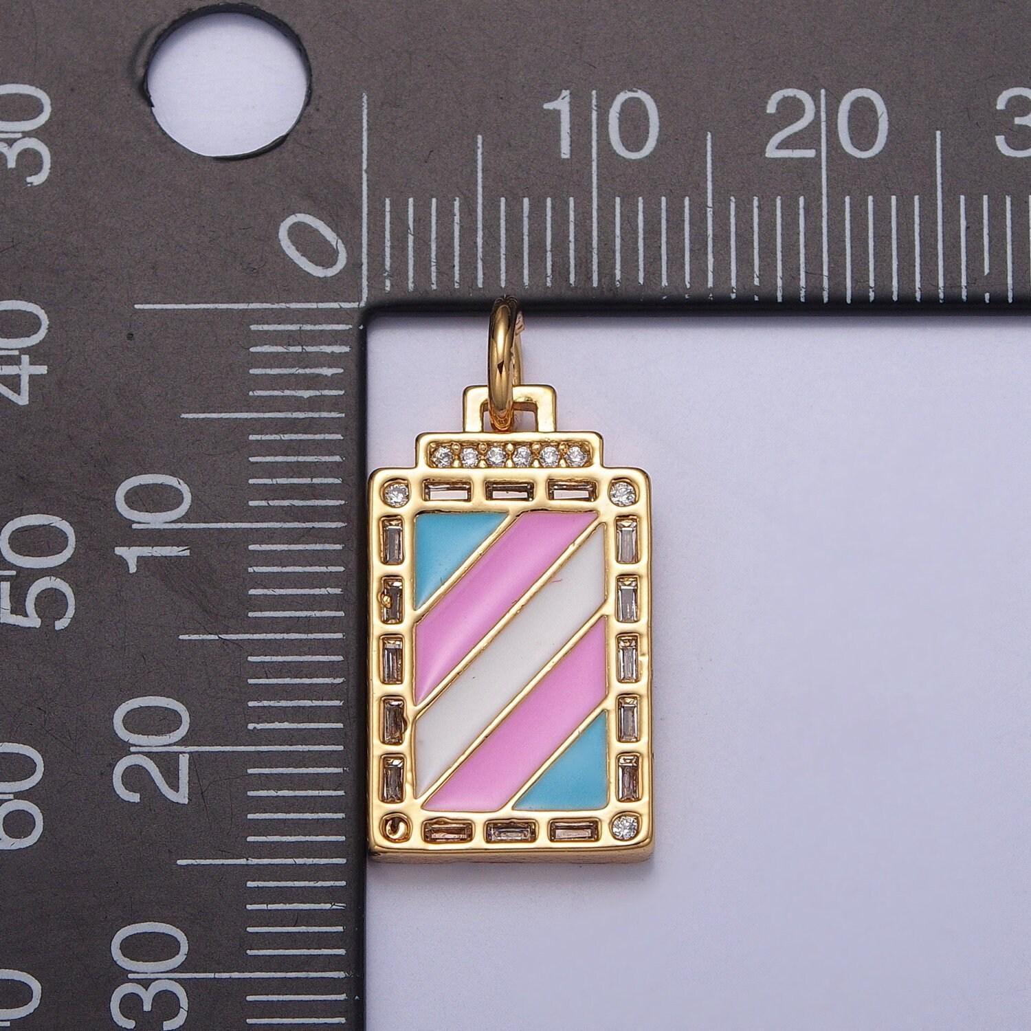 Dainty pride flag charm lgbtq pendant 14k gold filled trans gay pansexual nonbinary non binary bisexual asexual jewelry