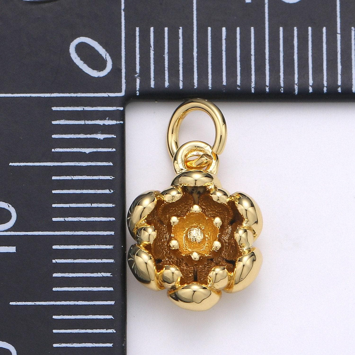 Cherry blossom 24k gold charm, dainty sakura charm, cherry blossom petite charm, lotus flower charm, jasmine charm, chgf-2040