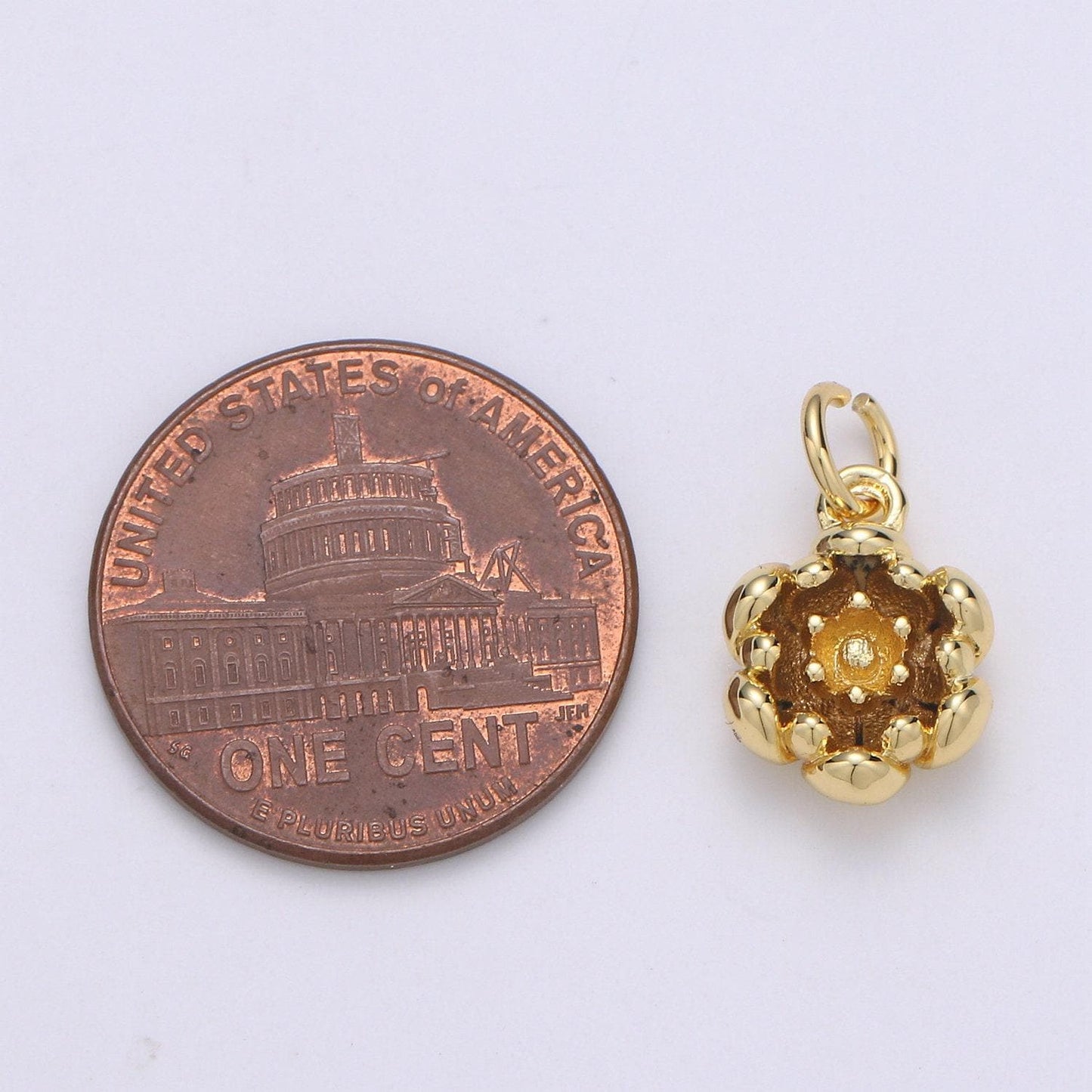 Cherry blossom 24k gold charm, dainty sakura charm, cherry blossom petite charm, lotus flower charm, jasmine charm, chgf-2040