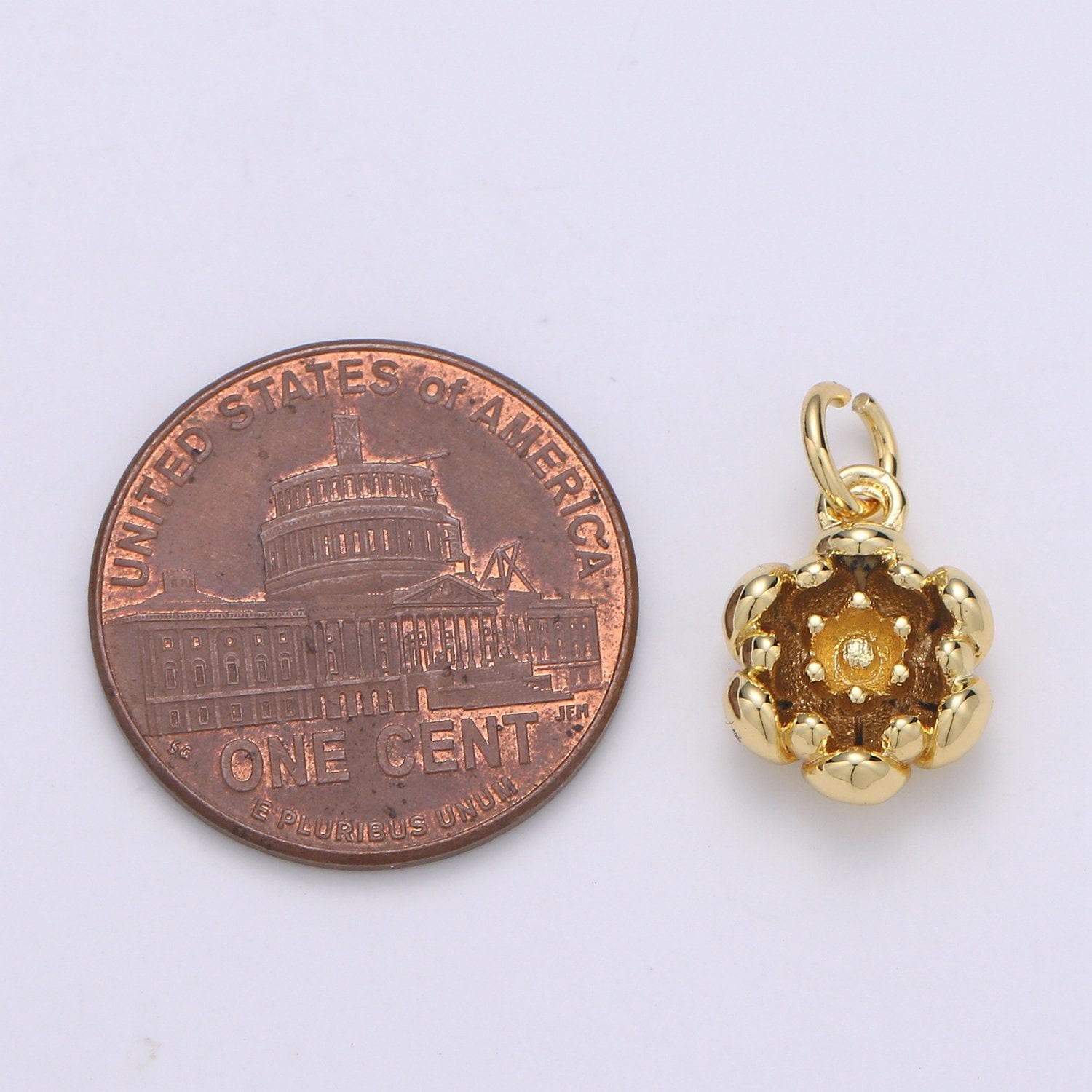 Cherry blossom 24k gold charm, dainty sakura charm, cherry blossom petite charm, lotus flower charm, jasmine charm, chgf-2040
