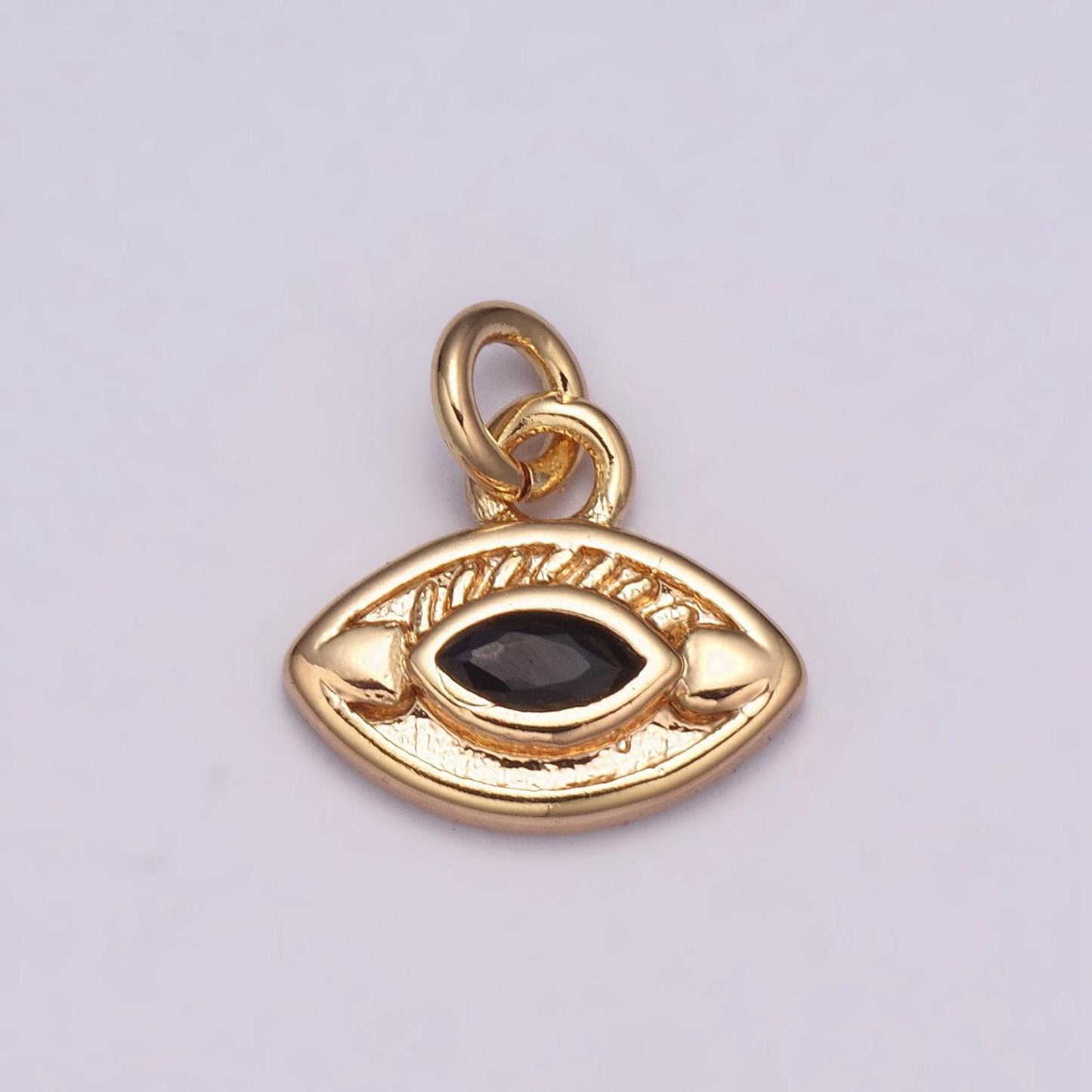 Dainty 18k gold filled evil eye charm round eye medallion disc charm for necklace earring bracelet supply