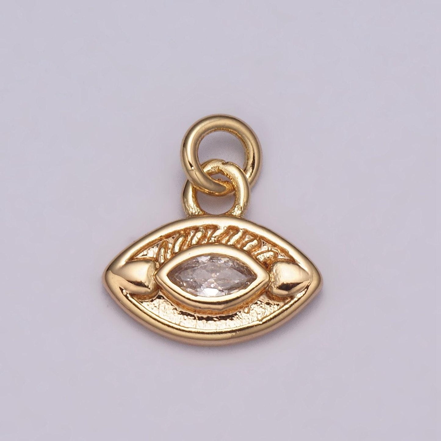 Dainty 18k gold filled evil eye charm round eye medallion disc charm for necklace earring bracelet supply