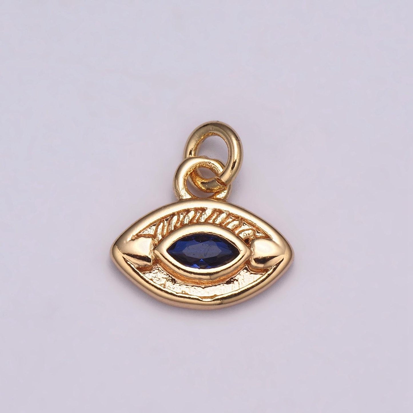Dainty 18k gold filled evil eye charm round eye medallion disc charm for necklace earring bracelet supply