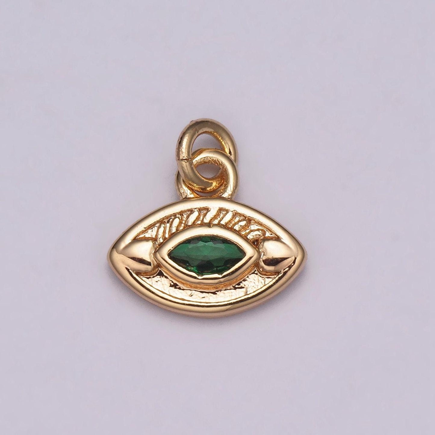 Dainty 18k gold filled evil eye charm round eye medallion disc charm for necklace earring bracelet supply