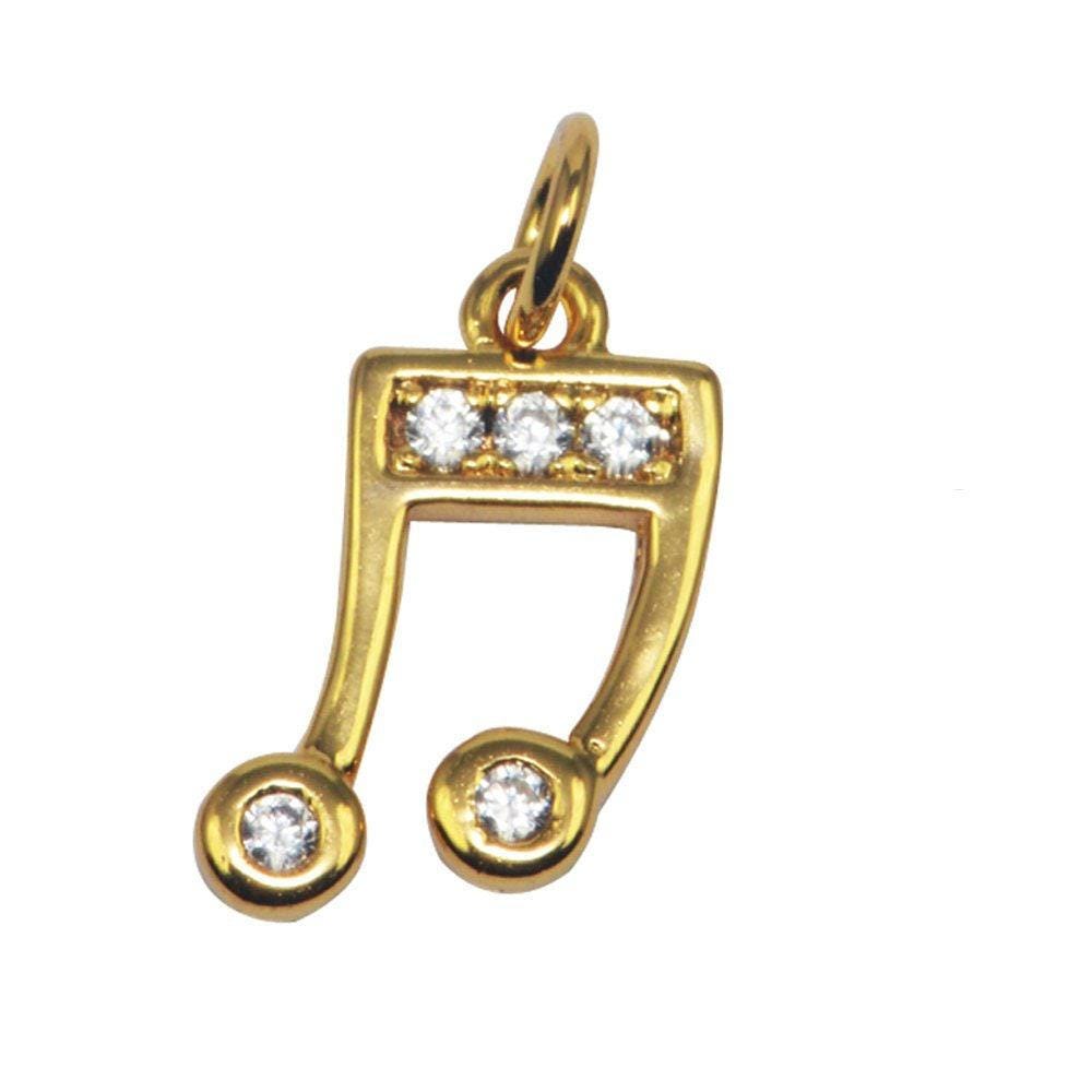 Gold filled musical note charm design micro pave pendant for earring necklace bracelet charm supply e-568 e-569