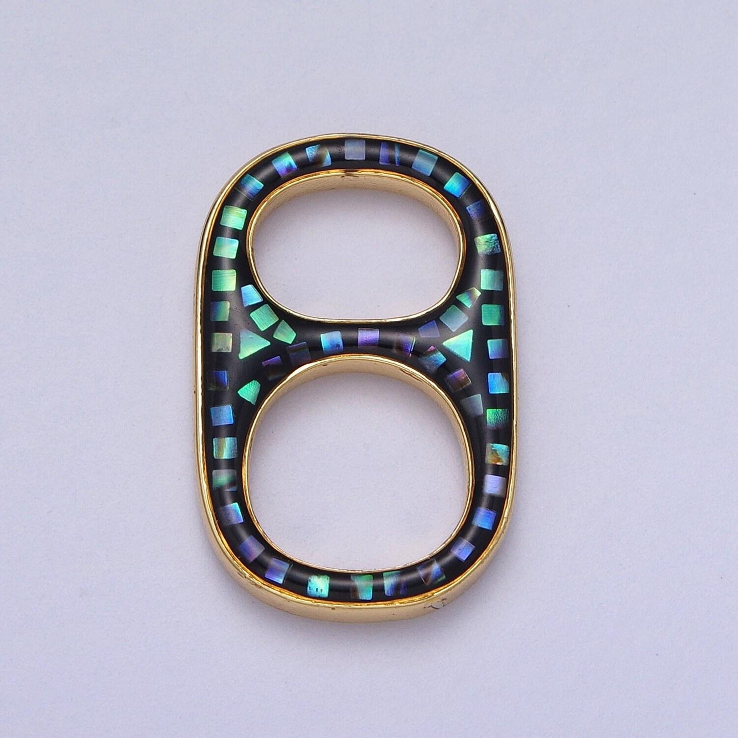 Dainty pink, blue white abalone shell opal soda cap pendant jewelry making supply in 24k gold filled soda tab charm c-102