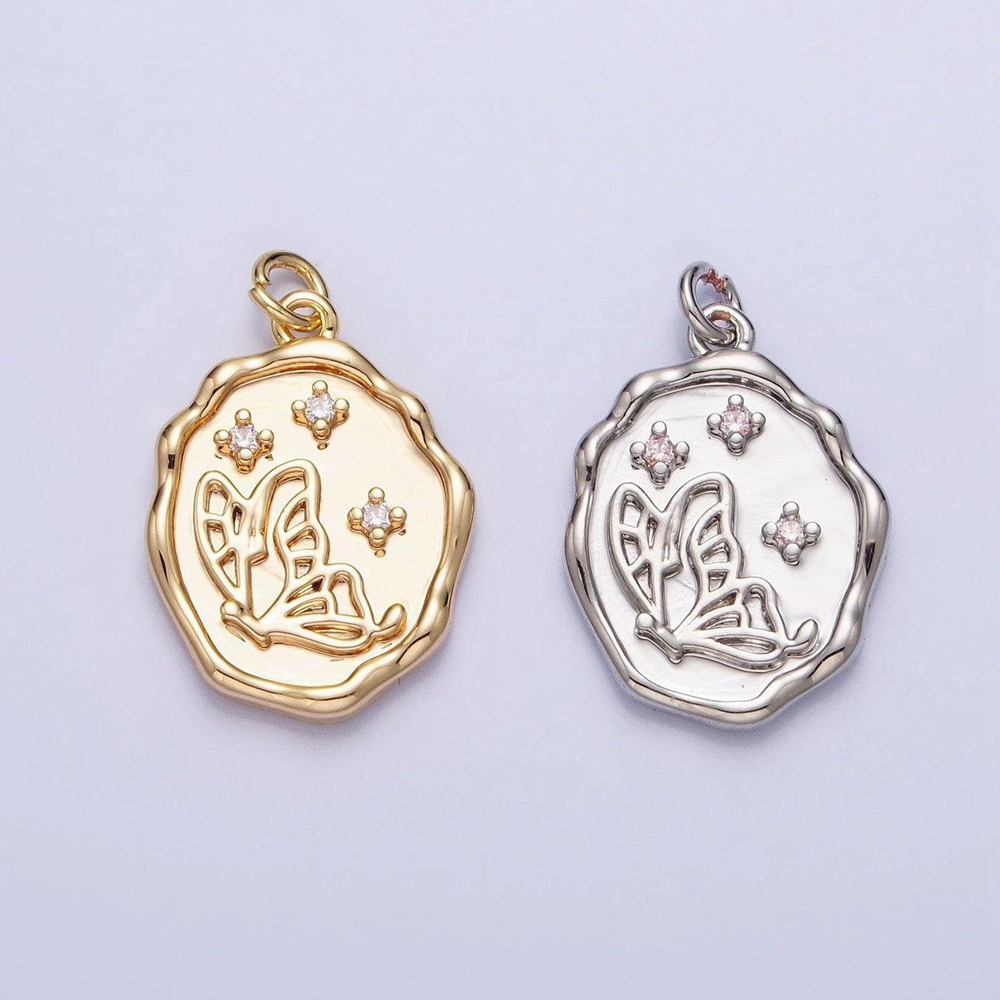 Dainty gold butterfly charm cubic animal charm mariposa monrach pendant dangle charms for bracelet necklace earring supply component e415