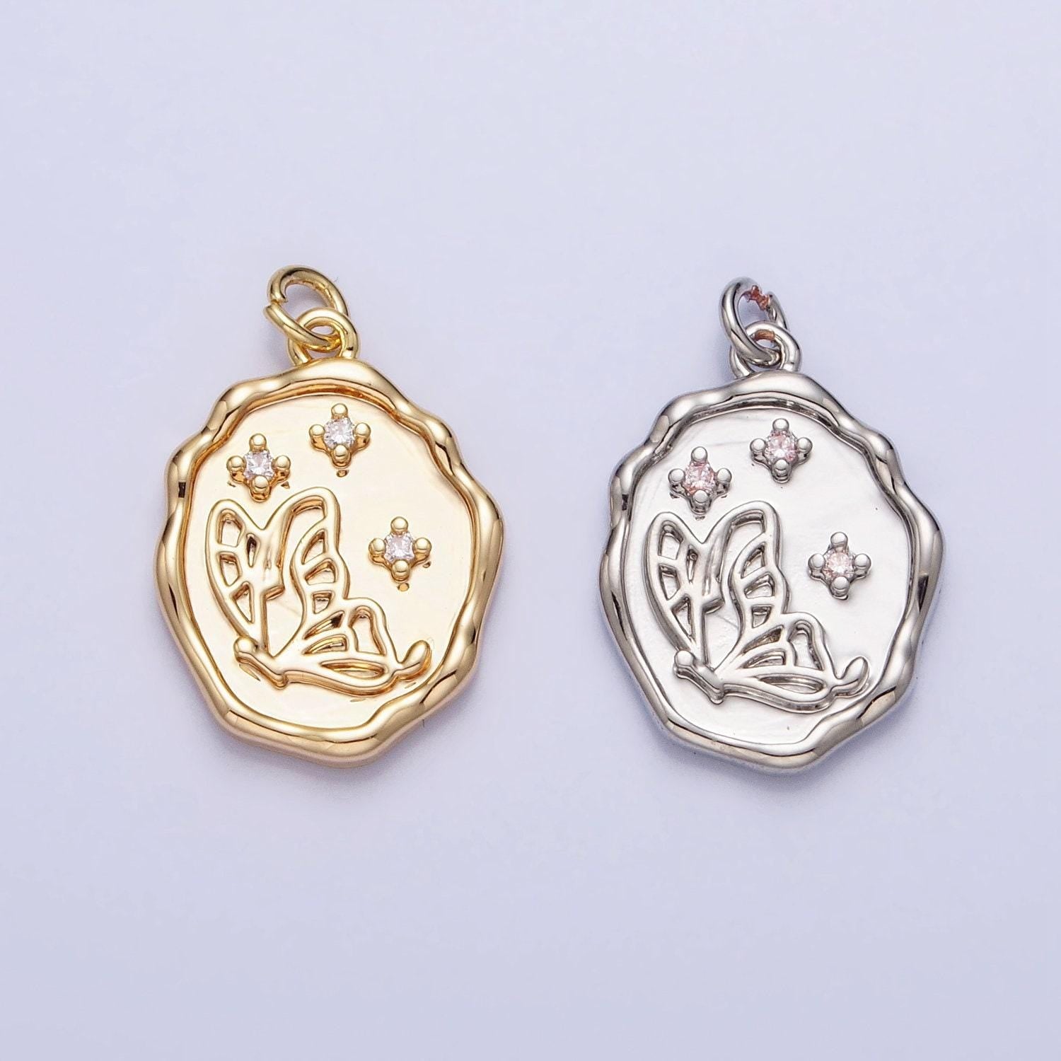 Dainty gold butterfly charm cubic animal charm mariposa monrach pendant dangle charms for bracelet necklace earring supply component e415