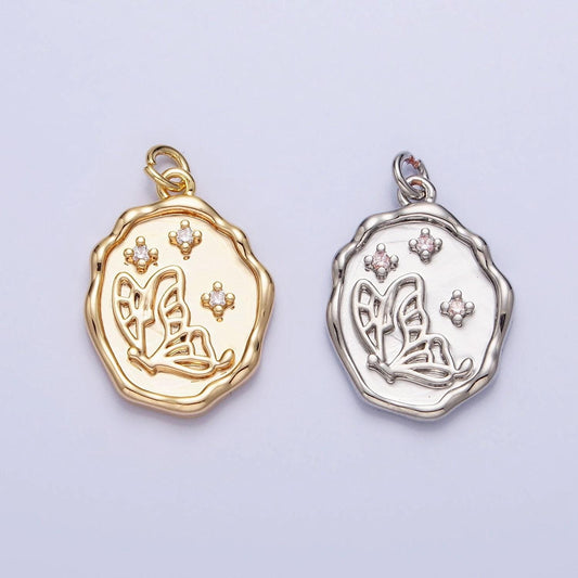 Dainty gold butterfly charm cubic animal charm mariposa monrach pendant dangle charms for bracelet necklace earring supply component e415