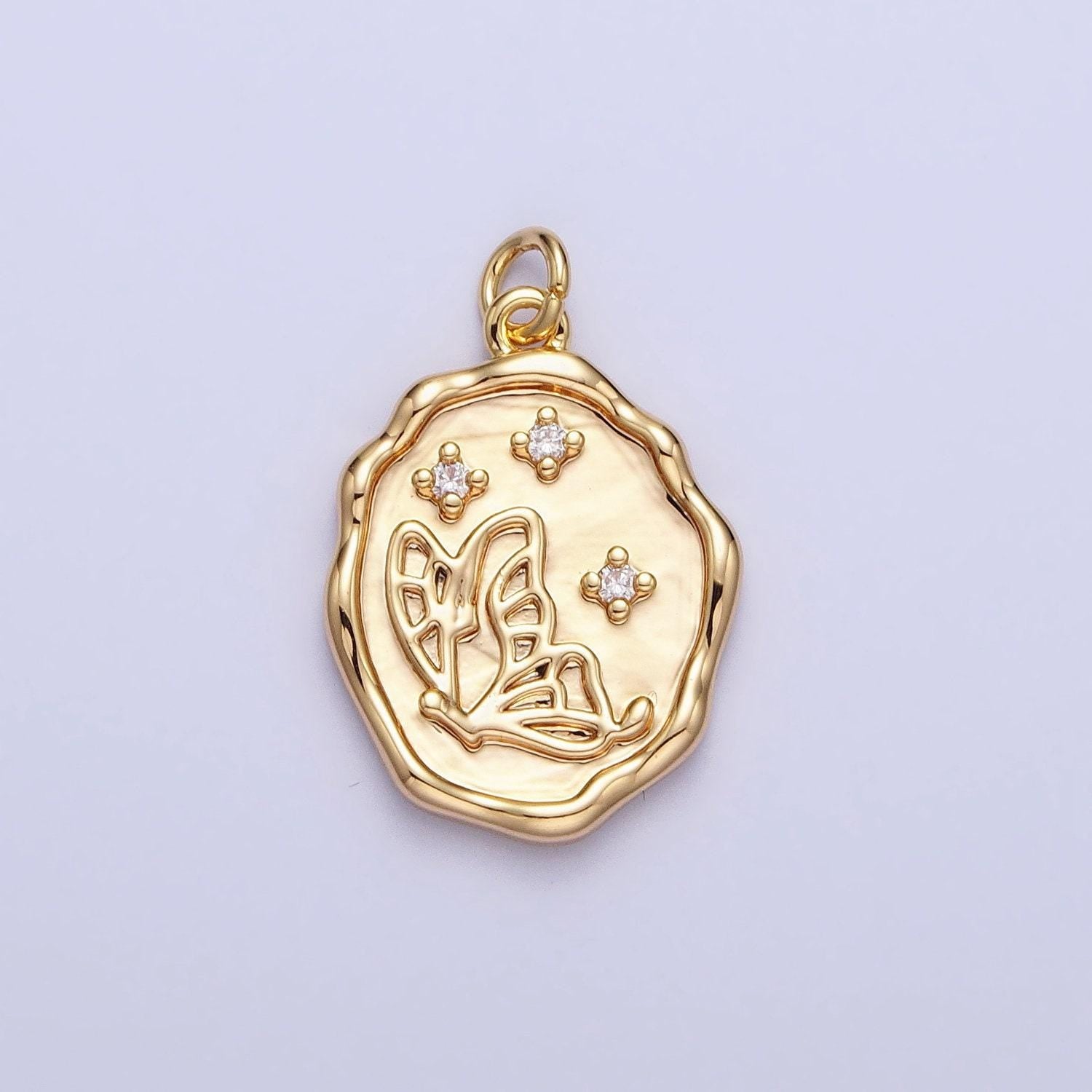 Dainty gold butterfly charm cubic animal charm mariposa monrach pendant dangle charms for bracelet necklace earring supply component e415