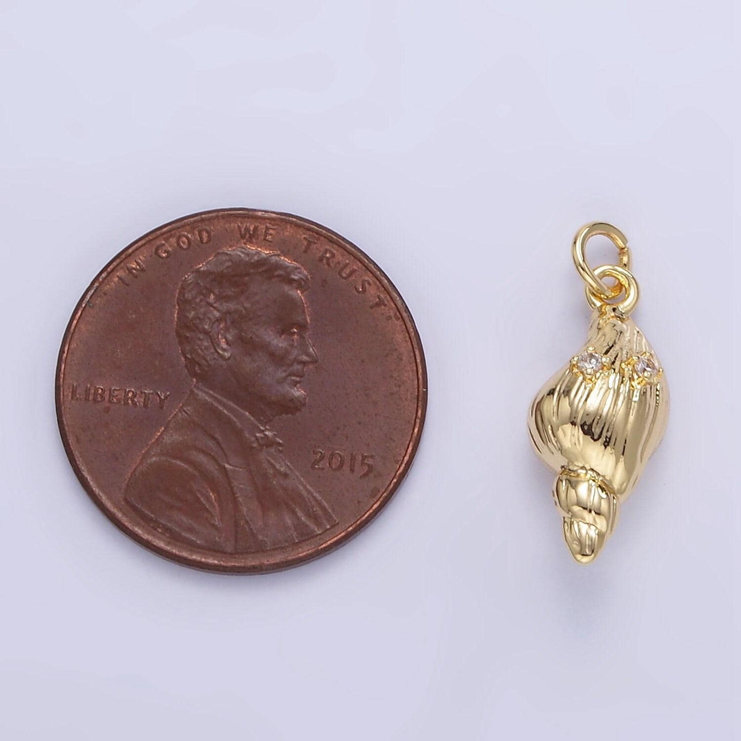 18k gold filled sea shell conch shell charm e-390