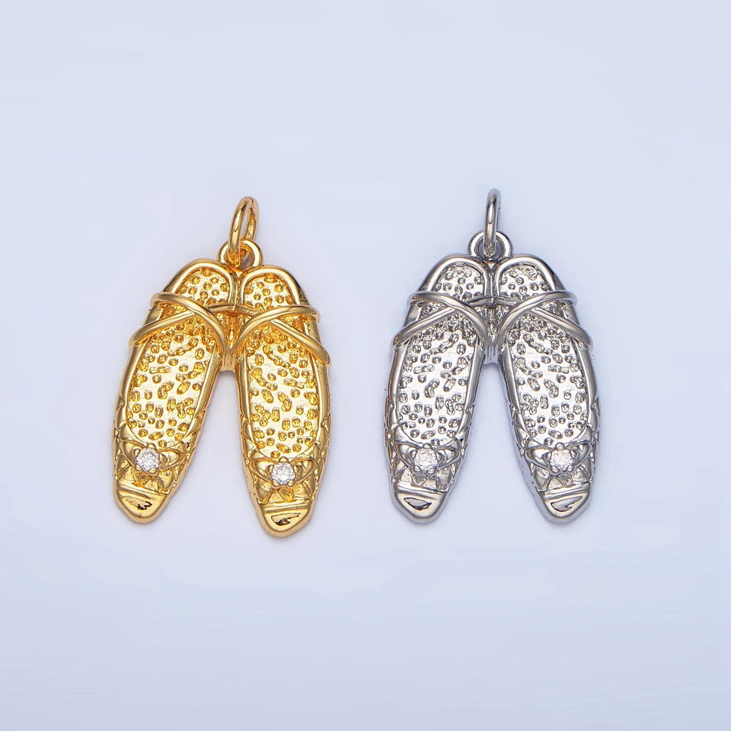 Dainty ballerina shoes dangle charm minimalist jewelry making gift for ballet girls pendant e-338