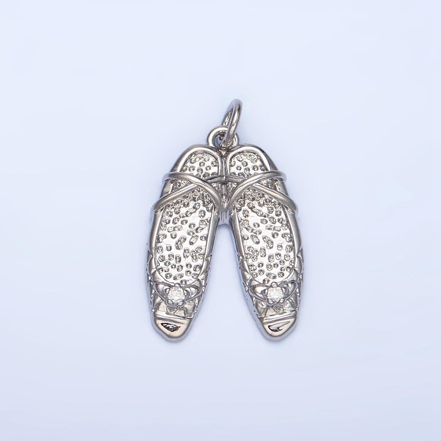 Dainty ballerina shoes dangle charm minimalist jewelry making gift for ballet girls pendant e-338