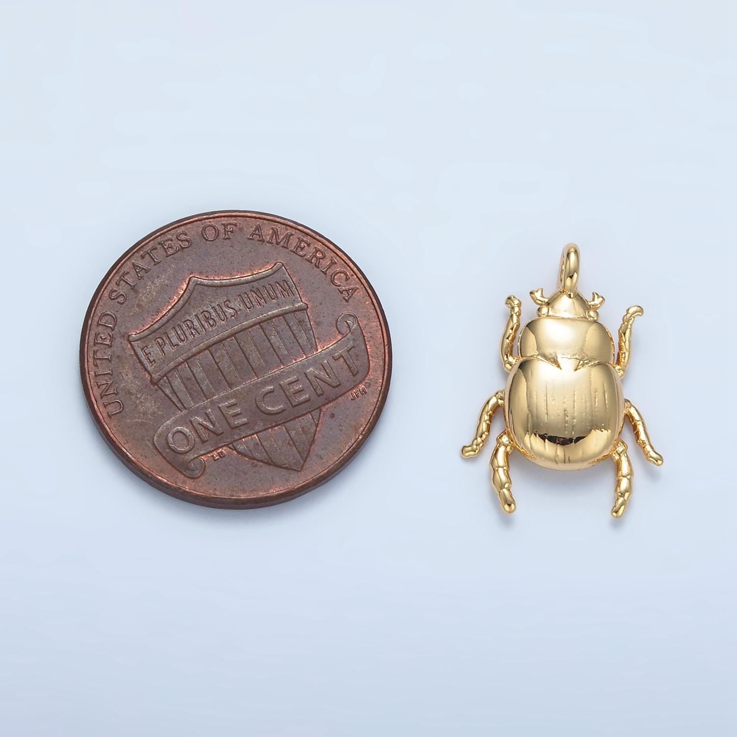 Dainty 14k gold filled beetle pendant insect charm bracelet necklace for diy jewelry making supply e325