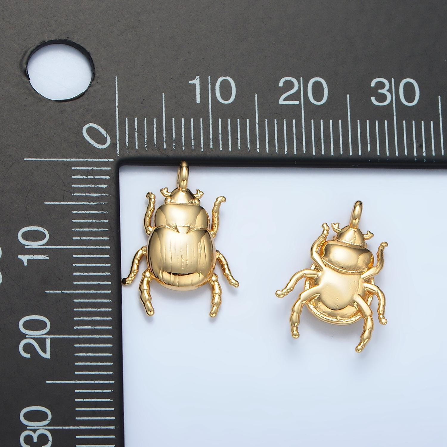 Dainty 14k gold filled beetle pendant insect charm bracelet necklace for diy jewelry making supply e325