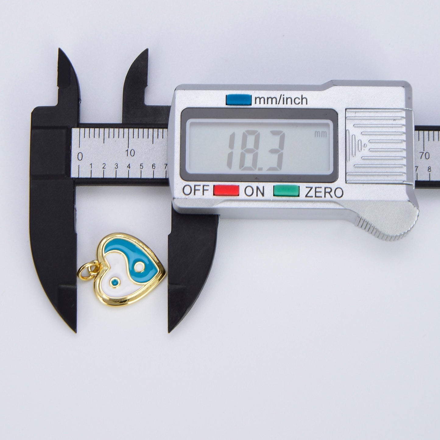 Dainty gold yin yang charm, gold heart charm yin & yang charms for bracelet necklace earring component colorful enamel pendant e297