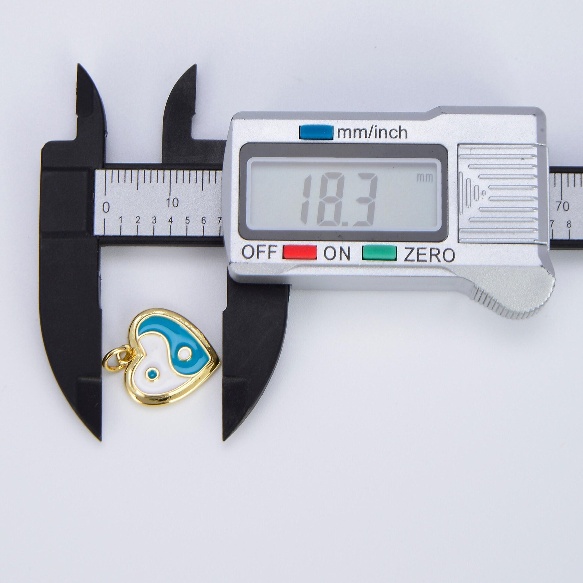 Dainty gold yin yang charm, gold heart charm yin & yang charms for bracelet necklace earring component colorful enamel pendant e297