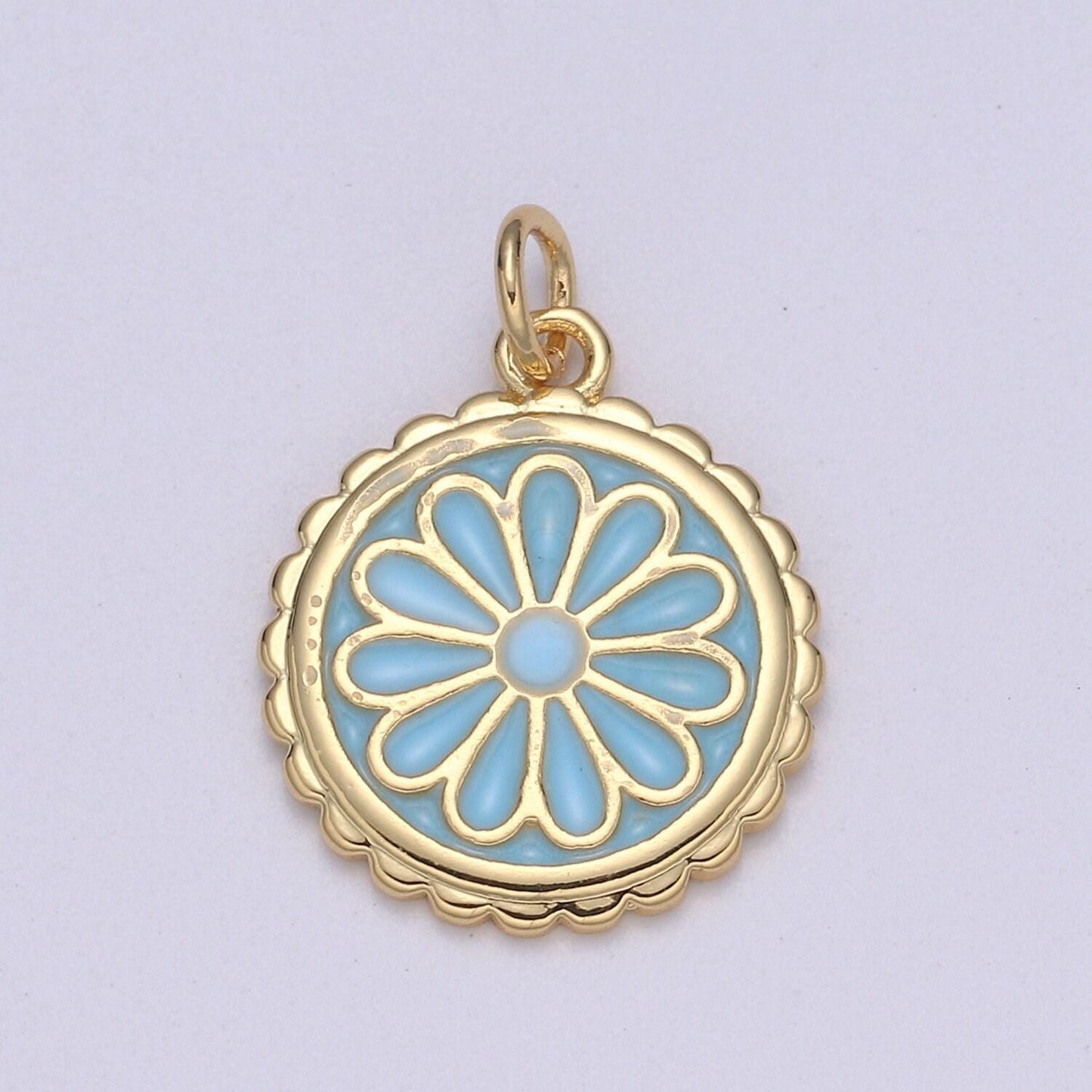 14k gold enamel daisy charms dainty colorful daisy charms spring flower charms enamel flower pendant jewelry supplies