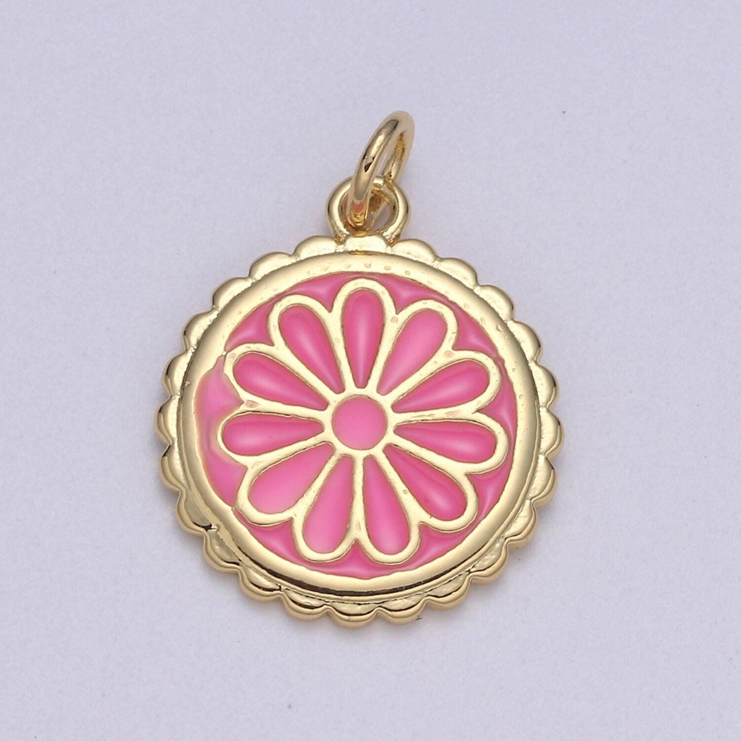 14k gold enamel daisy charms dainty colorful daisy charms spring flower charms enamel flower pendant jewelry supplies