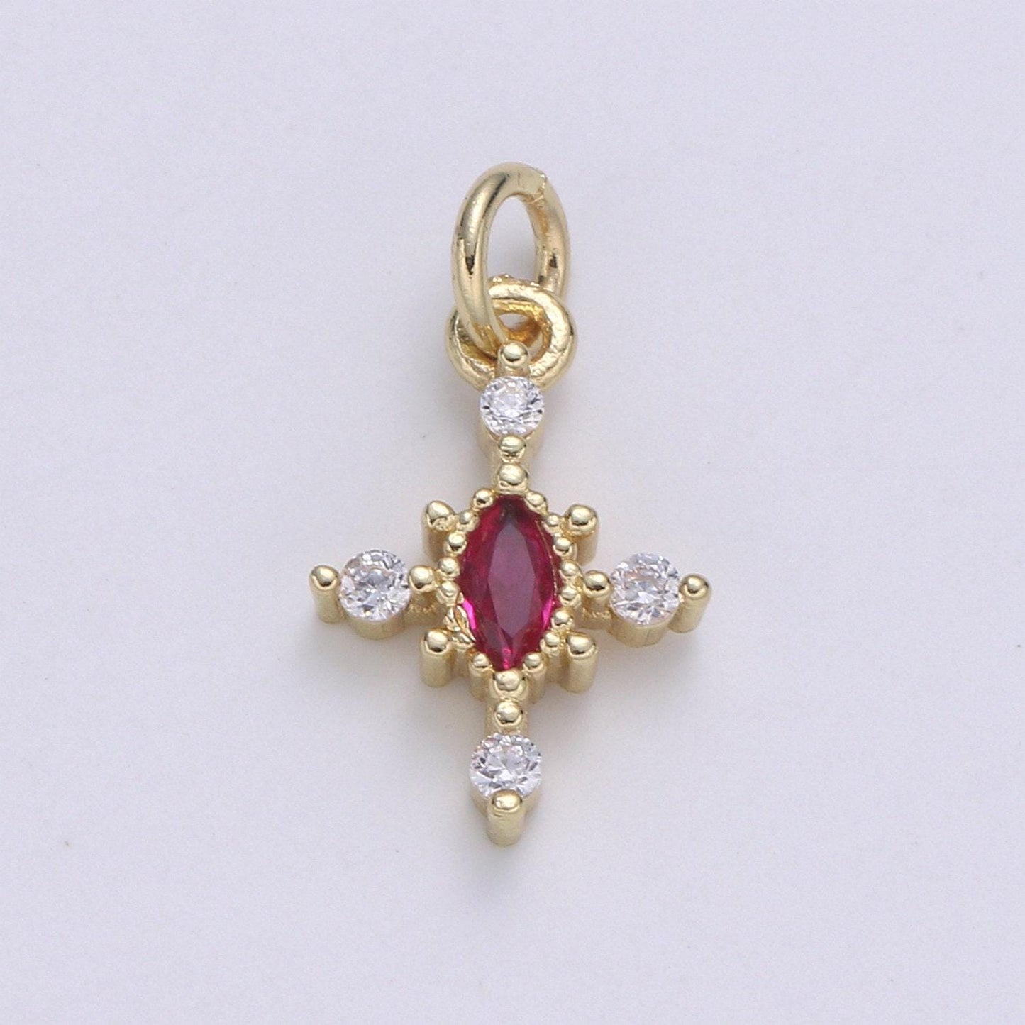 Micro pave charm 24k gold cross charm, cubic zirconia cluster charm fornecklace earring bracelet jewelry making.e233,e234,e235,e236