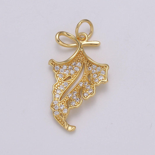 24k gold maple leaf charm gold maple leaf charm cubic maple leaf charm nature or forest jewelry inspired e-208