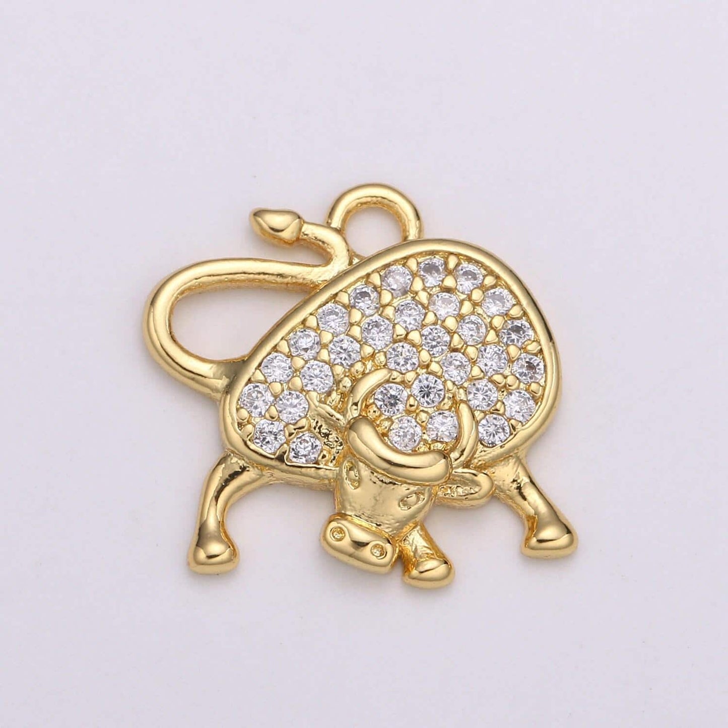1pc 24k gold micro pave black, clear, teal ox charm,cubic zirconia bull pendant charm,gold cow charmfor diy jewelry, e154,155,156
