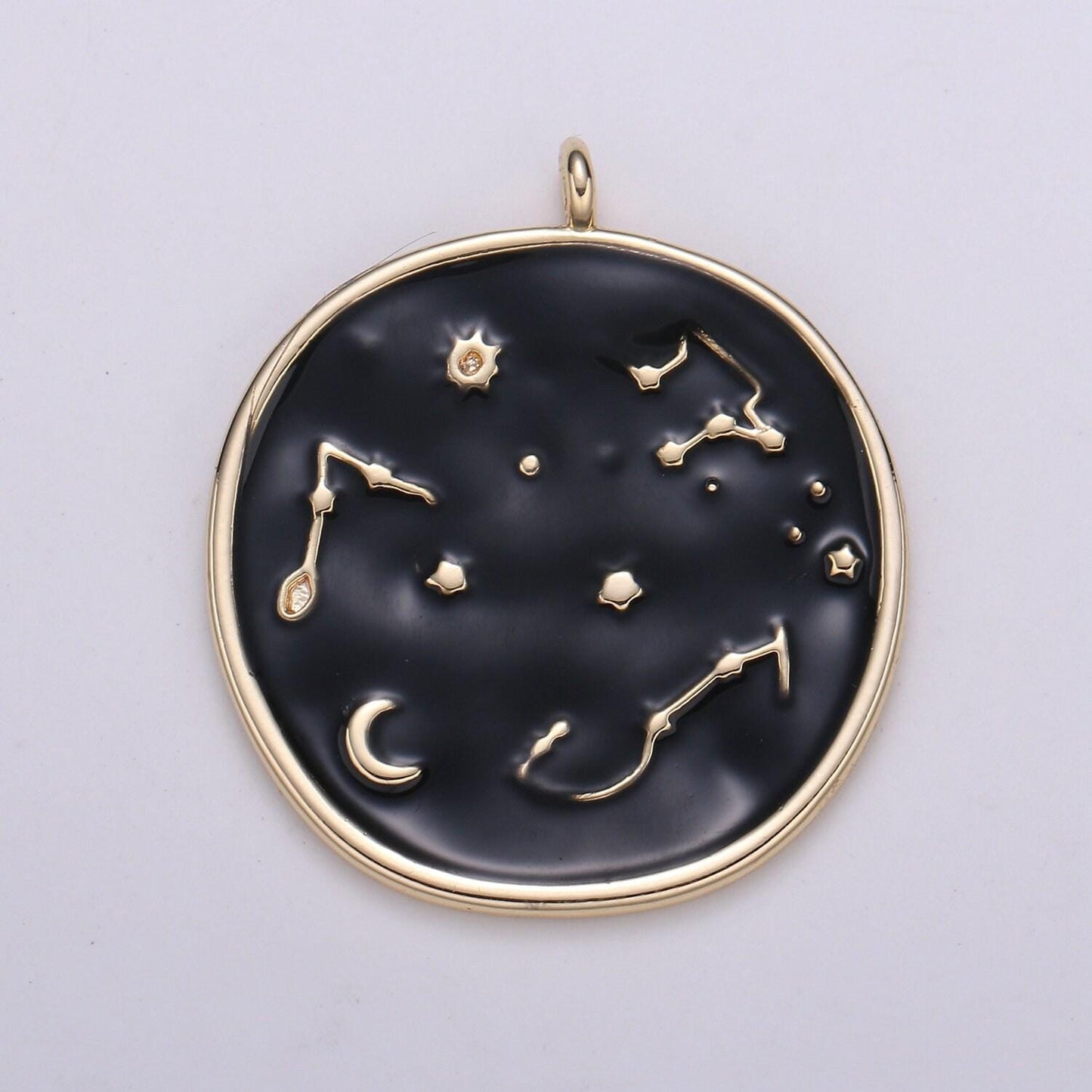 1pc 24k gold solar system astrology charm,enamel universe pendant,zodiac gold charm,for diy necklace bracelet earring,e153