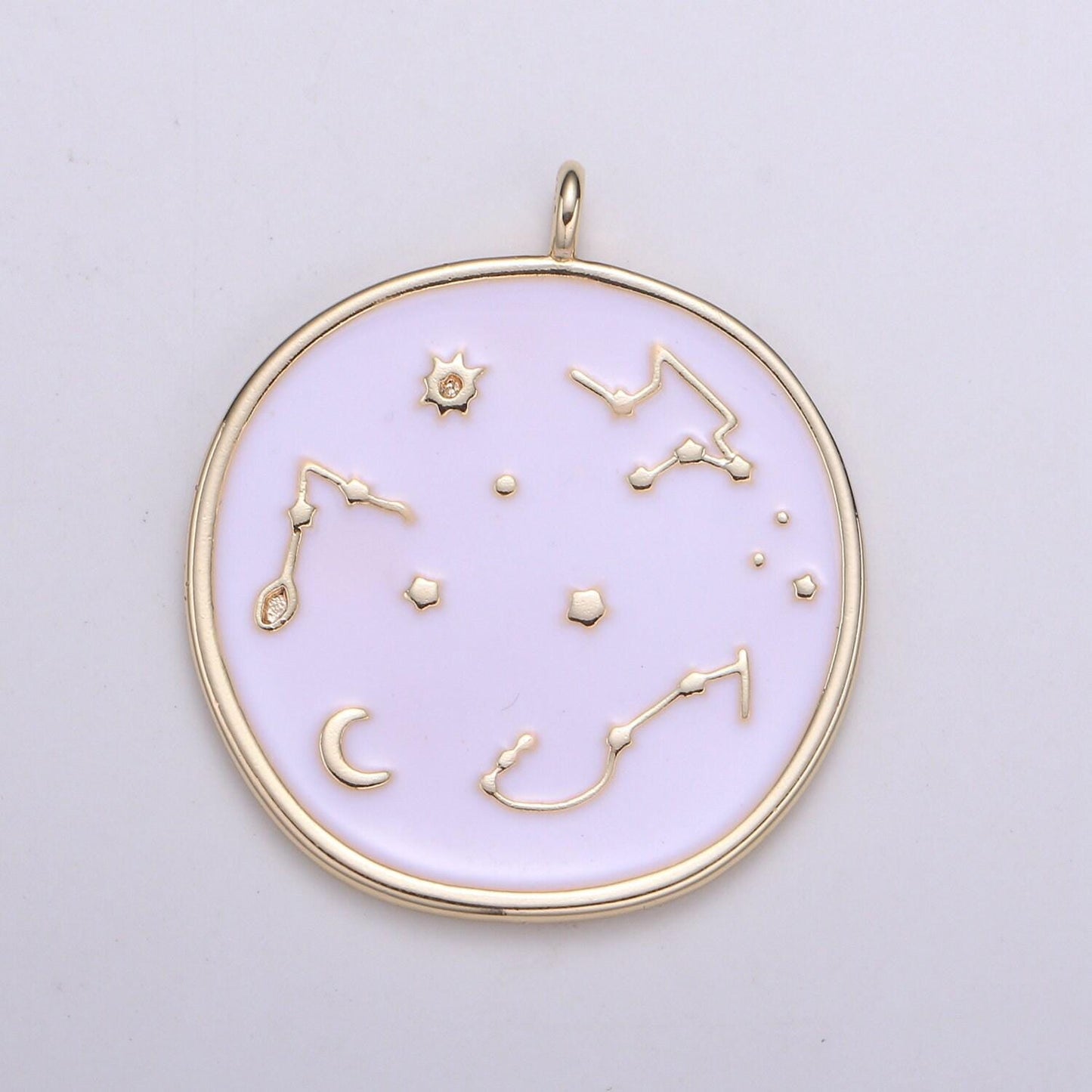 1pc 24k gold solar system astrology charm,enamel universe pendant,zodiac gold charm,for diy necklace bracelet earring,e153