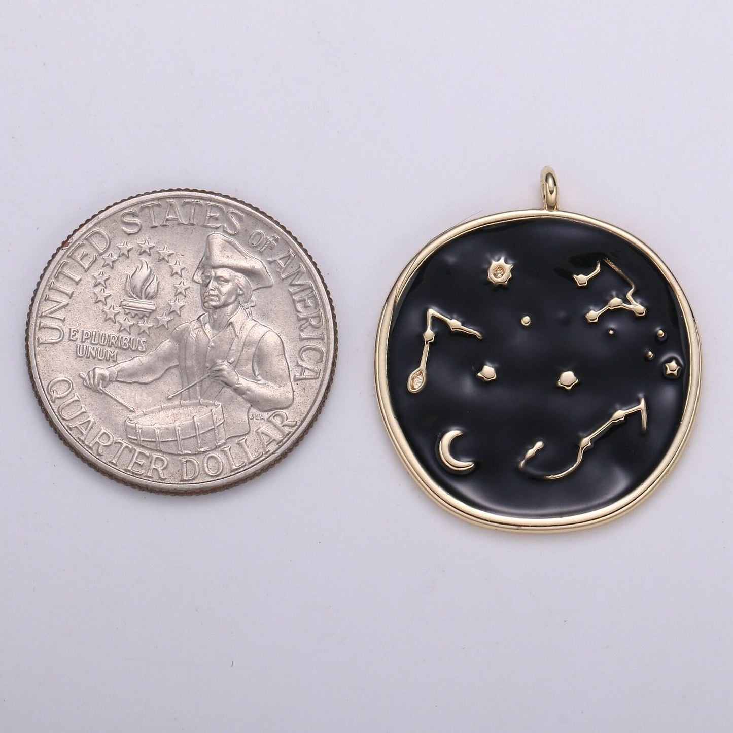 1pc 24k gold solar system astrology charm,enamel universe pendant,zodiac gold charm,for diy necklace bracelet earring,e153