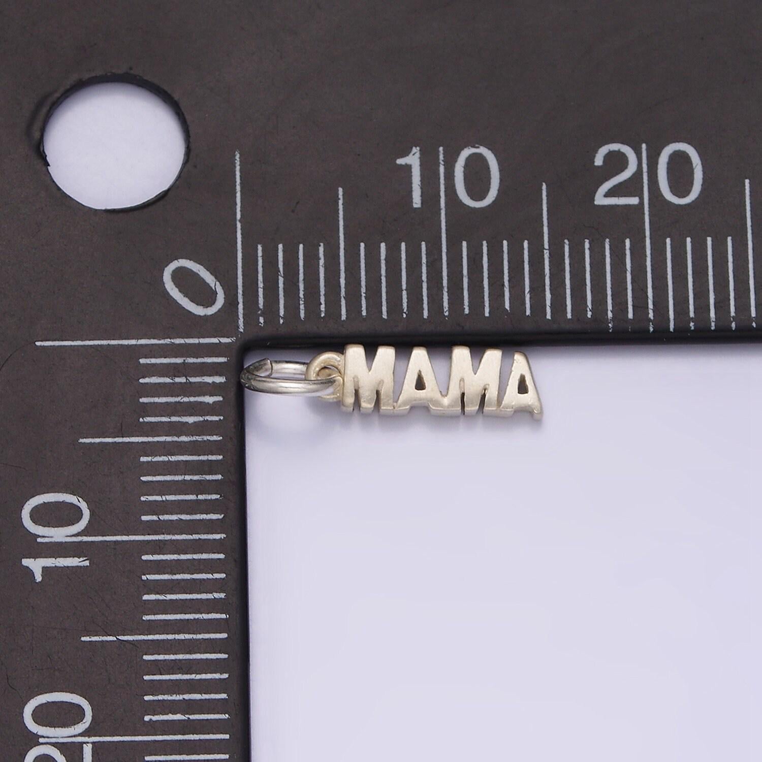 Dainty gold mama charm for bracelet necklace earring component diy jewelry making supply word charm minimalist jewelry, e-140