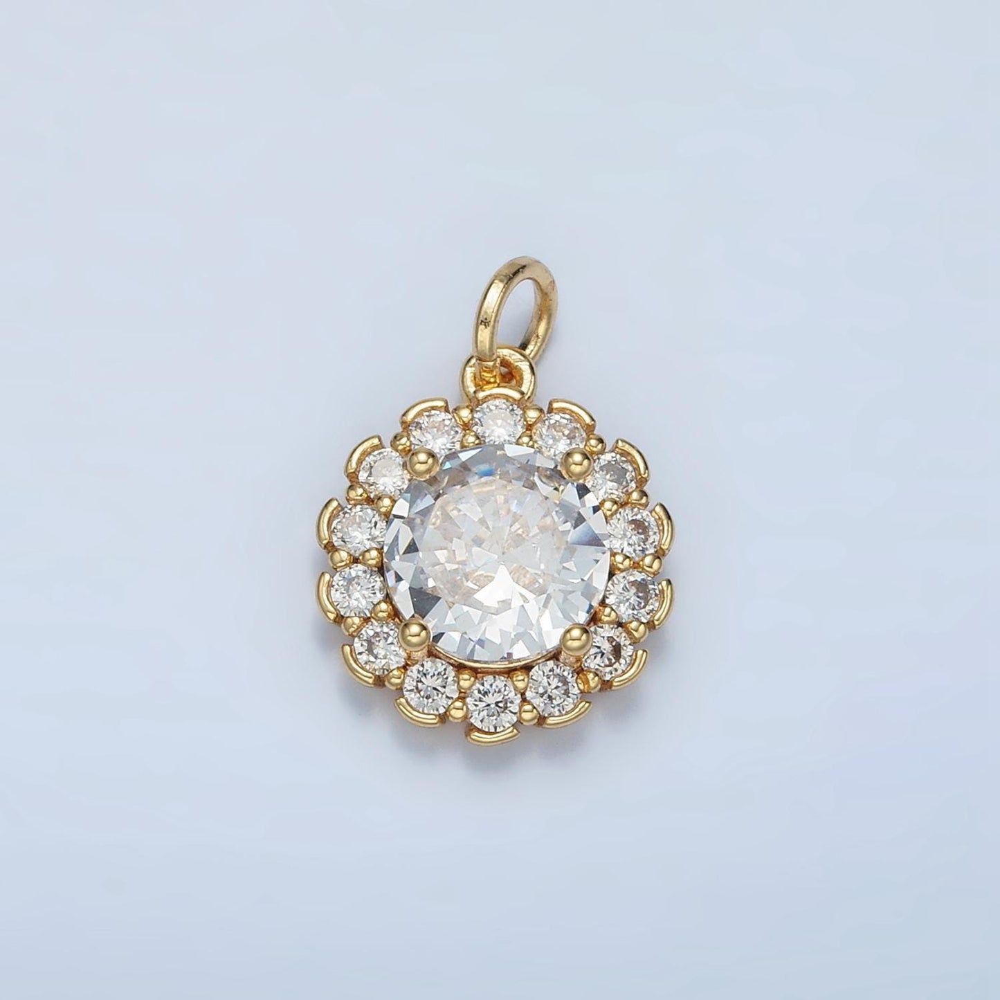 Cz paved flower petals on 24k gold filled cz flower