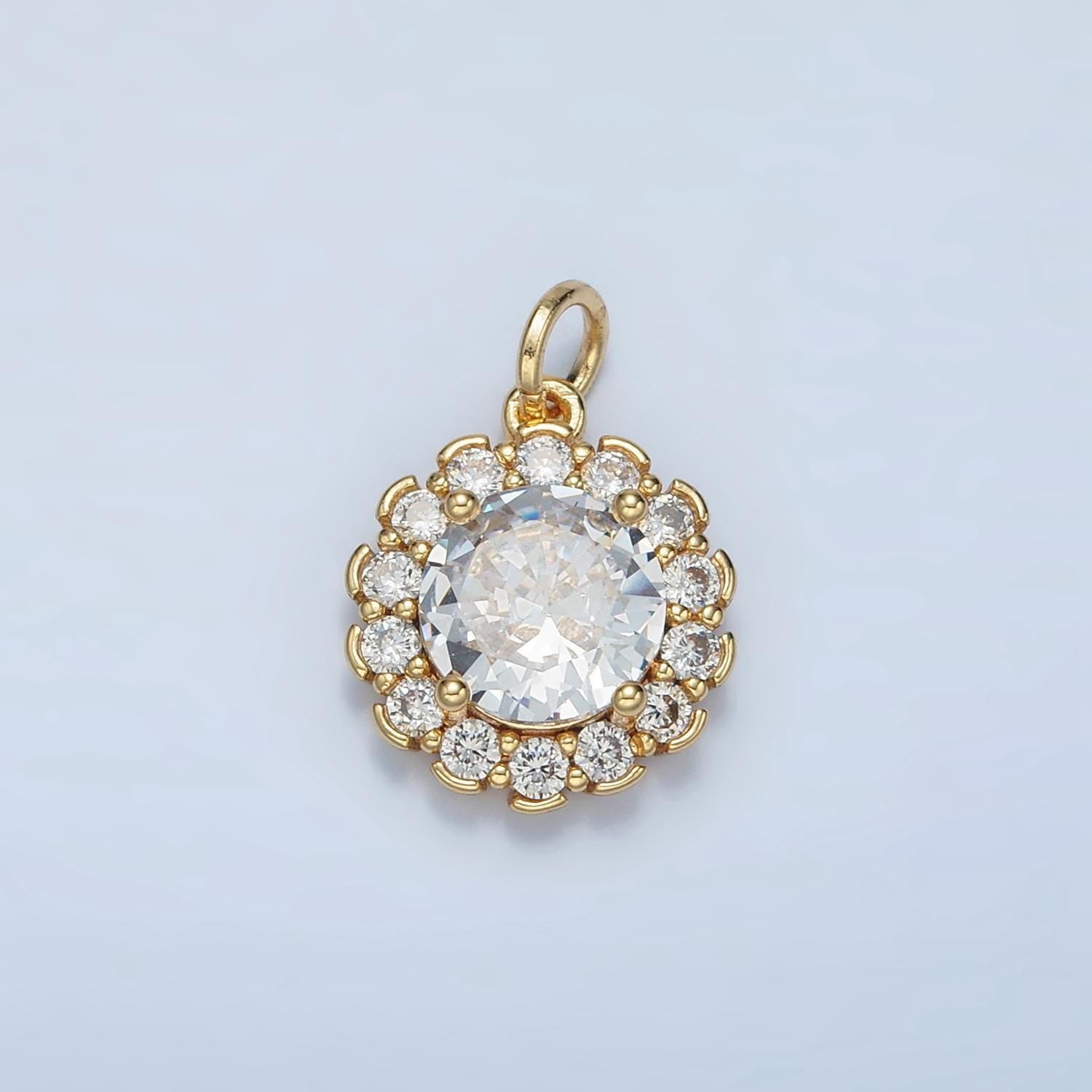 Cz paved flower petals on 24k gold filled cz flower