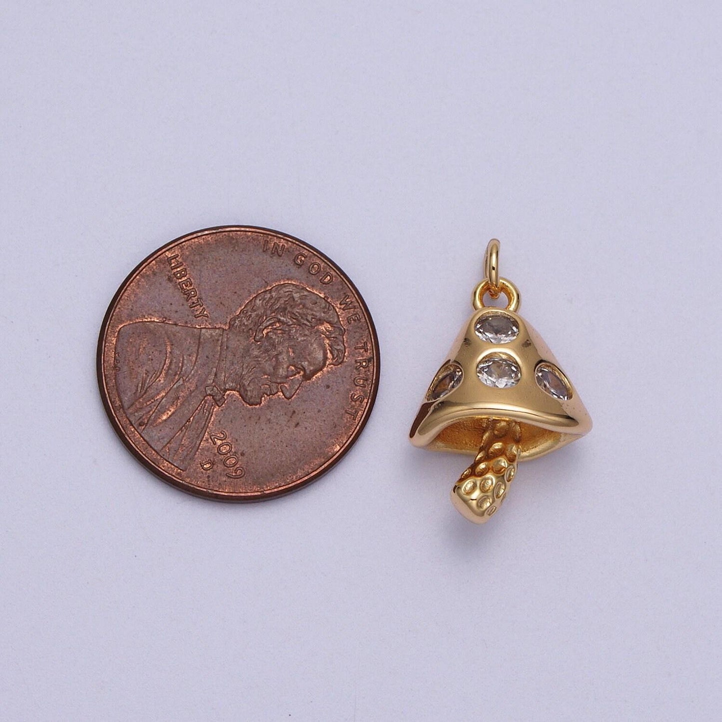 Small mushroom pendant 16k gold filled | diy fashion jewelry charm add on necklace bracelet earring | e076