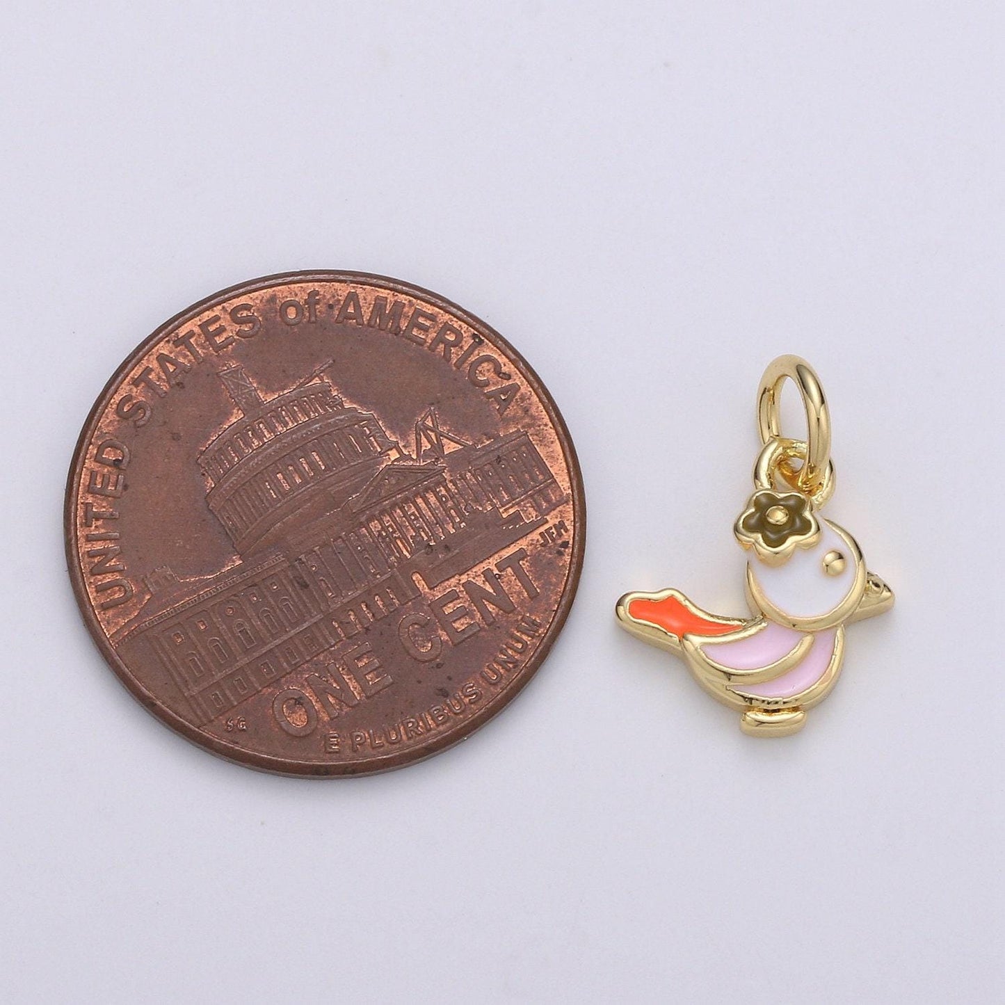 Parakeet necklace bird charm •dainty animal charm jewelry cute pet unique white enamel bird pendant for bracelet necklace earring chgf-1963